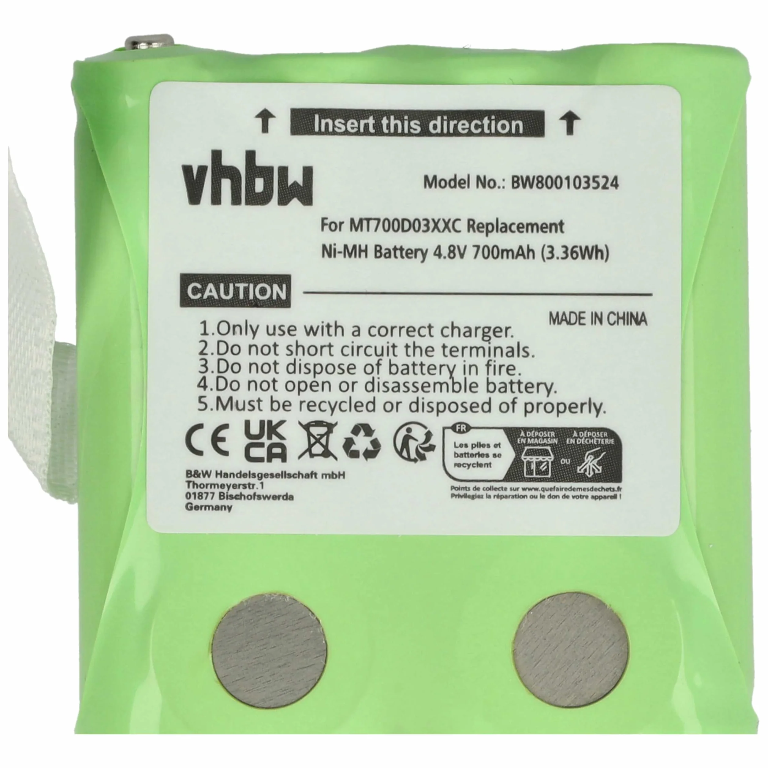 Akumulator kompatybilny z DeTeWe Outdoor 8000 PMR8000 Simvalley WT-100 700 mAh 4,8 V NiMH zamiennik PX-175-675