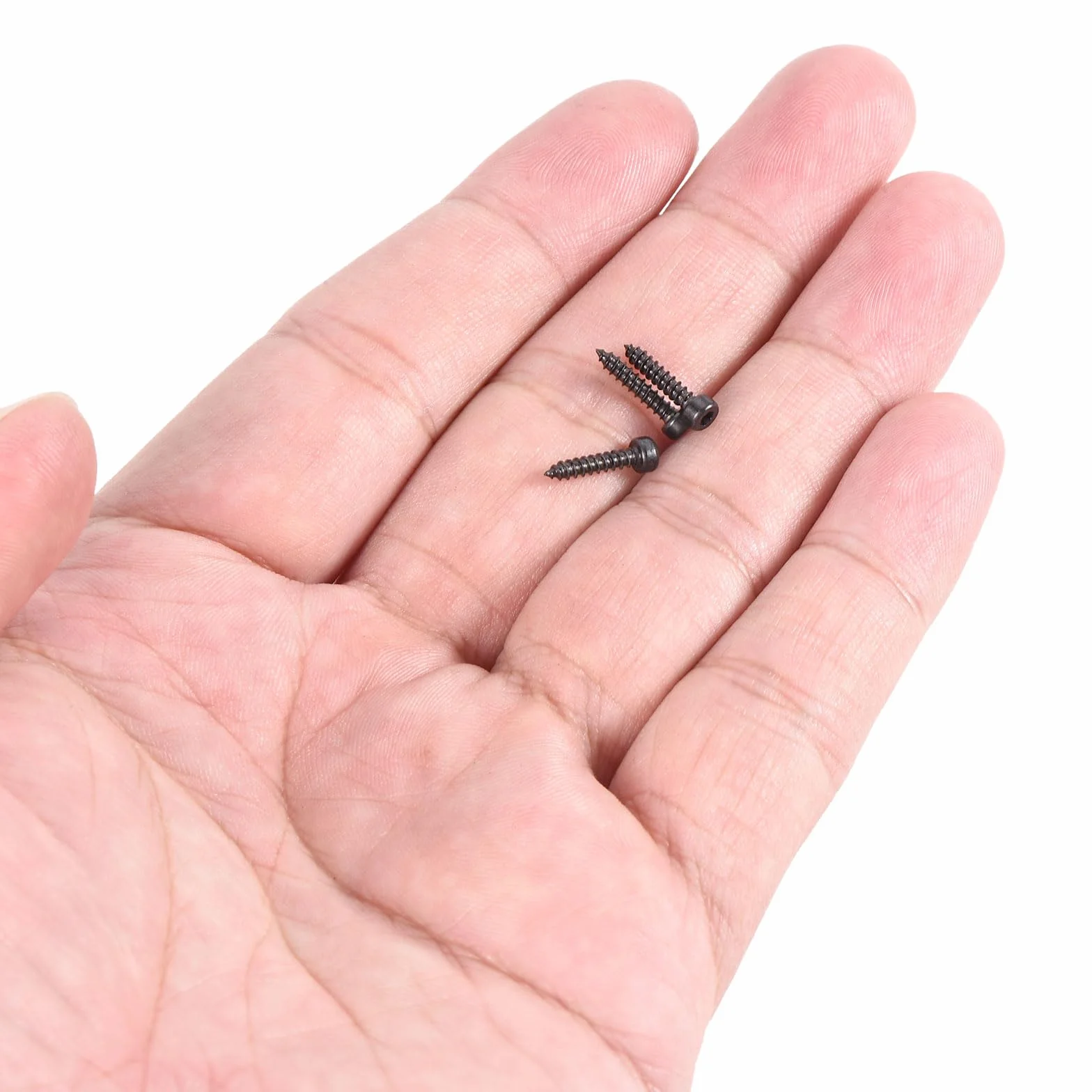 QUARKZMAN Wkręty samogwintujące 2 mm x 10 mm x 100 szt. pełny gwint, stal węglowa, sześciokątne, płaskie, wkręty samogwintujące, do mebli, łóżka, krzeseł [czarne]