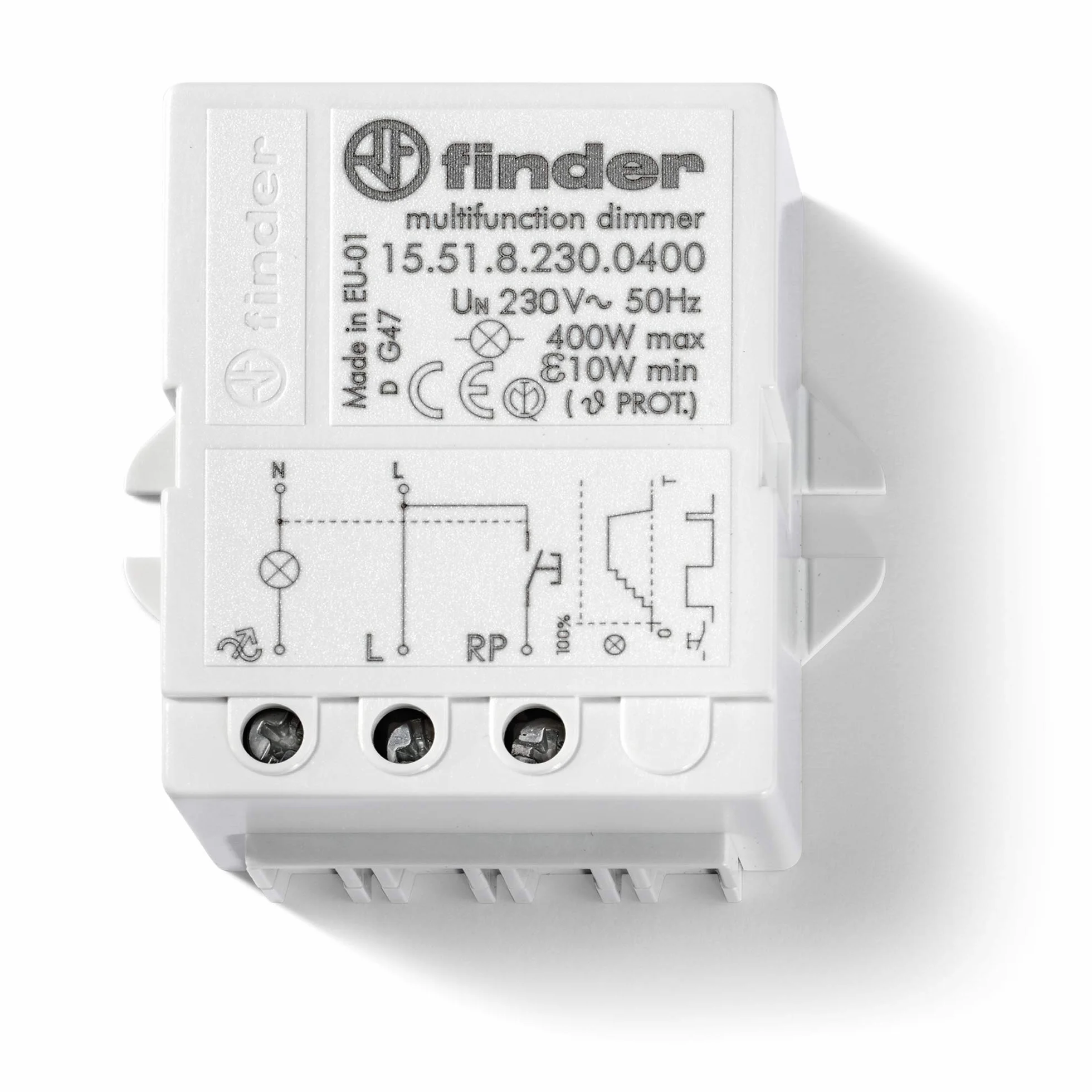 Finder 155182300400PAS elektroniczny ściemniacz do zabudowy, 400 W, 230 VAC