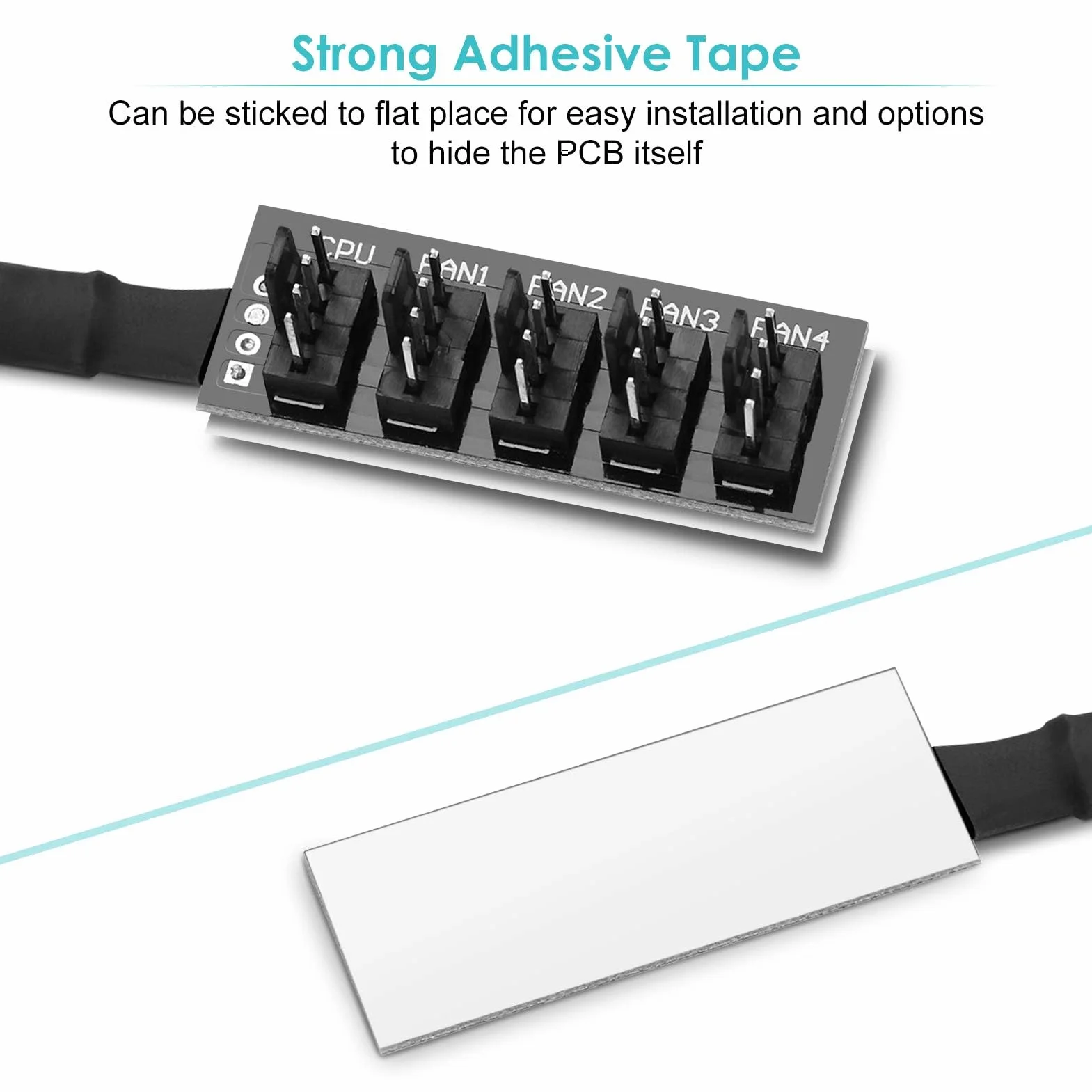 Ejoyous PWM Fan Hub, PC 5-Way Shołtter Hub Cable Kabel 4-pin PWM Fanaby 1 Gniazdo na 5 Wtyczkach