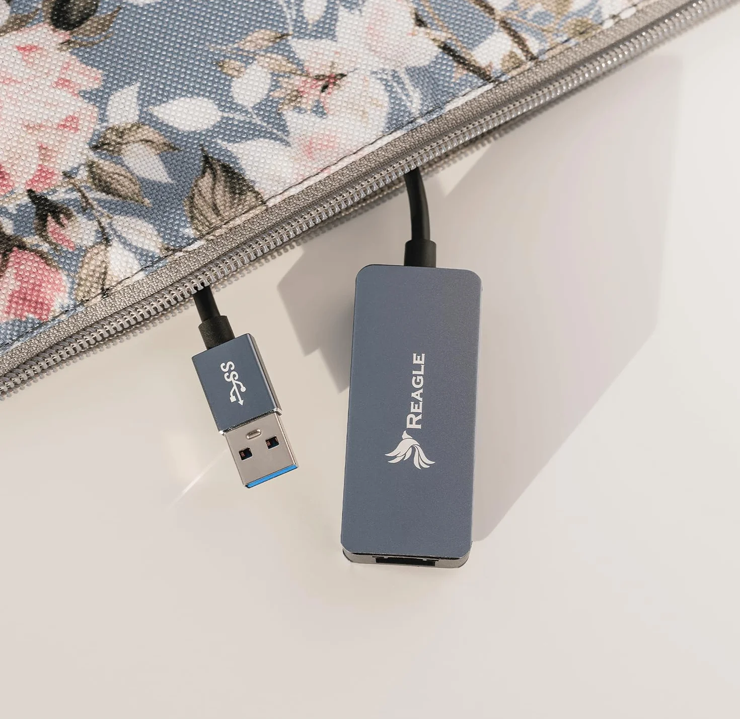 Reagle Adapter Ethernet USB A na RJ45 2,5G 2500 Mbps Karta Sieciowa LAN USB 3.2 Gen 1 Aluminiowa Obudowa