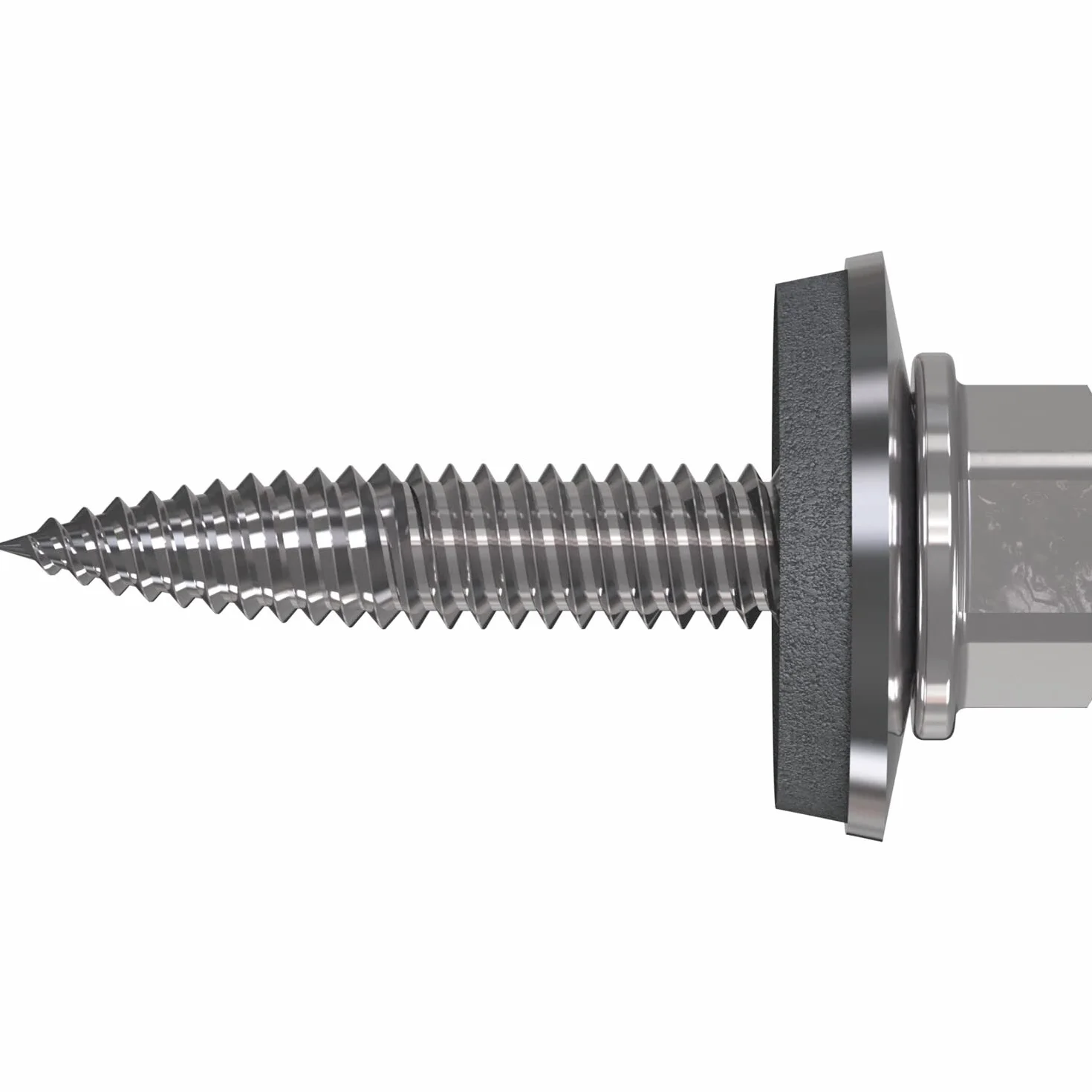 Wkręty do blachy cienkiej RP-T2 Plus Wkręty do blachy 4,5 x 25 z łbem sześciokątnym i uszczelką E14, bimetal A2, stal ocynkowana, 100 sztuk
