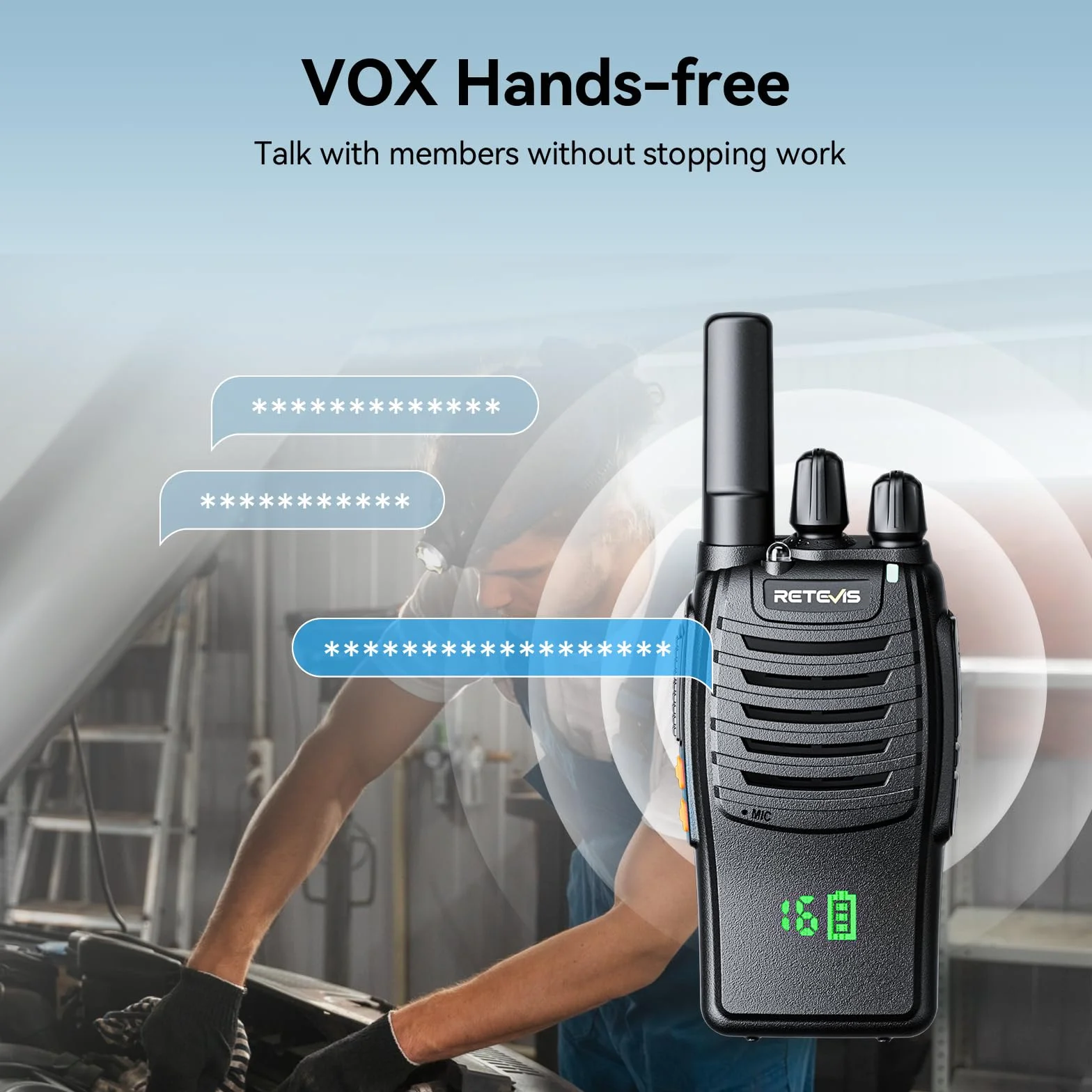 Retevis H777H Walkie Talkie PMR446 2-Kierunkowe Radio bez Licencji, 16 kanałów, VOX, LED, 3 Szt.
