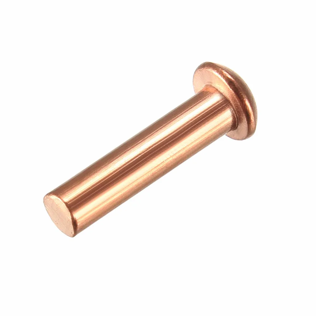 sourcing map 50 sztuk 1/8" x 15/32" miedź okrągła miedź stałe nity elementy mocujące