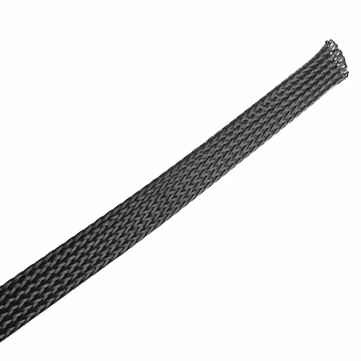 Czarna, ognioodporna, nylonowa, pleciona siatka, teleskopowa, pleciona rura z szyfrem PET, elastyczna izolacja, osłona ochronna kabla, 10 mm x 10 m