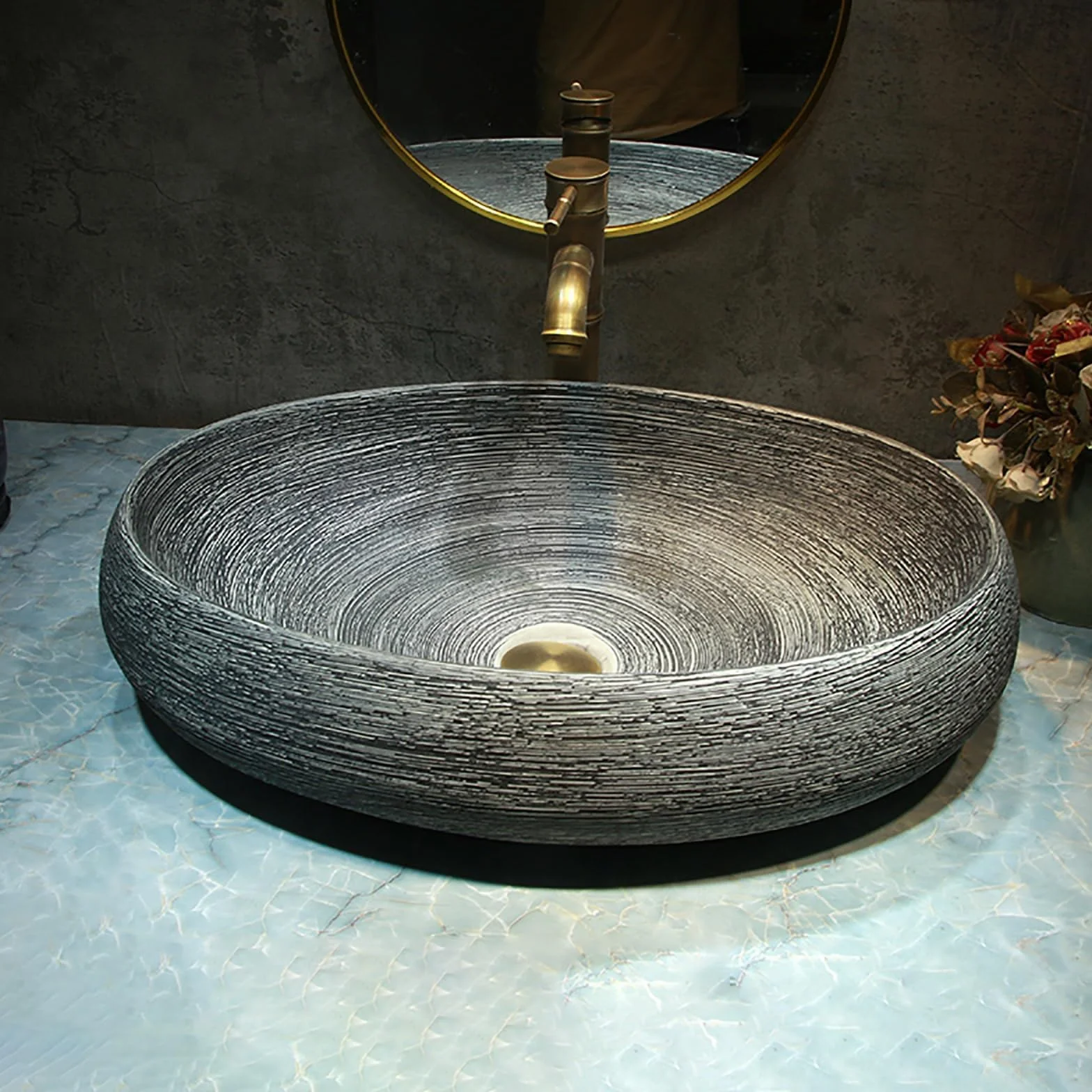 Ceramiczna Umywalka Nablatowa W Stylu Retro W Stylu Chińskim Do Łazienki, Umywalka Nablatowa W Stylu Vintage Do Domu, Na Balkon, Do Wystroju Hotelu, Mały Rozmiar, Elegancki Design, S, S