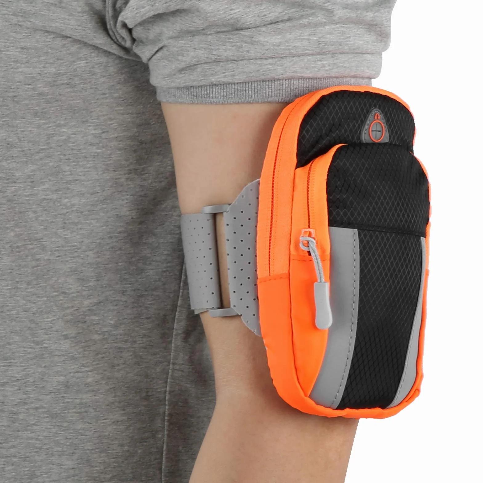Torba na ramię sportowa wodoodporna 5,1-6 cali uniwersalna smartfon pomarańczowa (black)