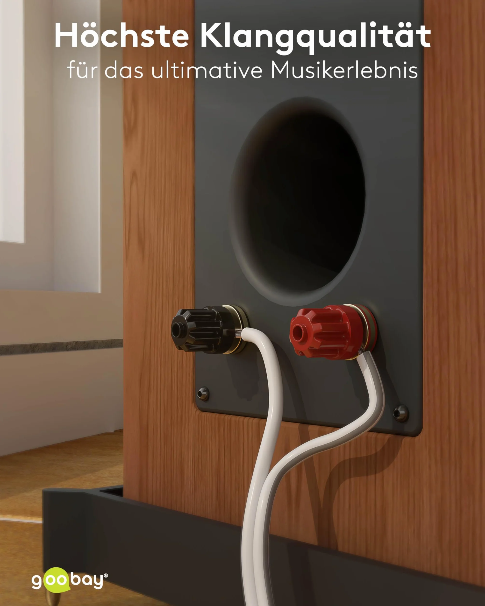 Goobay kabel głośnikowy 2 x 0,75 mm² CCA audio 10 m biały
