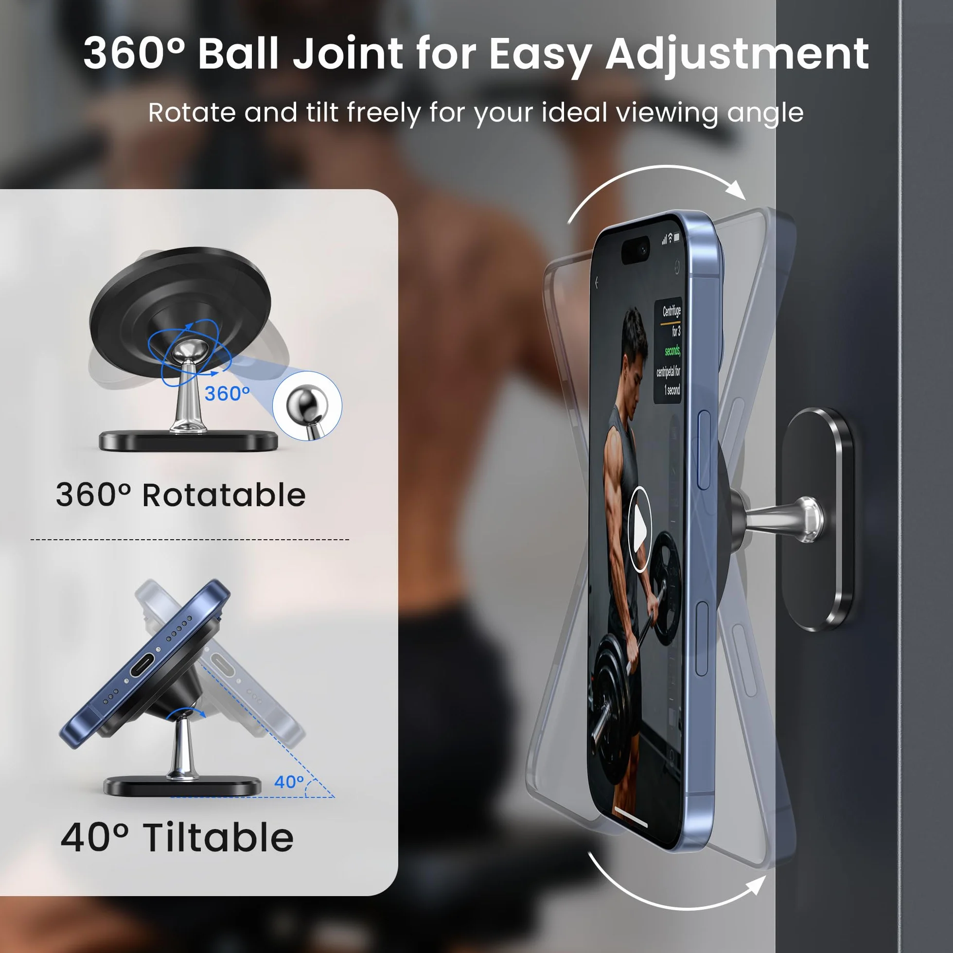 Magnetyczny Uchwyt na Telefon 360° Regulowany Stojak ze Stopu Kompatybilny z MagSafe do iPhone 17 16 15 14 13 12 Smartfonów