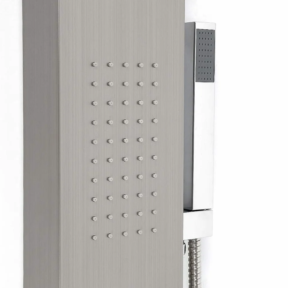 Panel prysznicowy z hydromasażem ze stali nierdzewnej - kolumna prysznicowa z hydromasażem z mieszaczem, panel prysznicowy ze stali nierdzewnej 3 funkcje, 15 x 47 x 130 cm (stal nierdzewna)