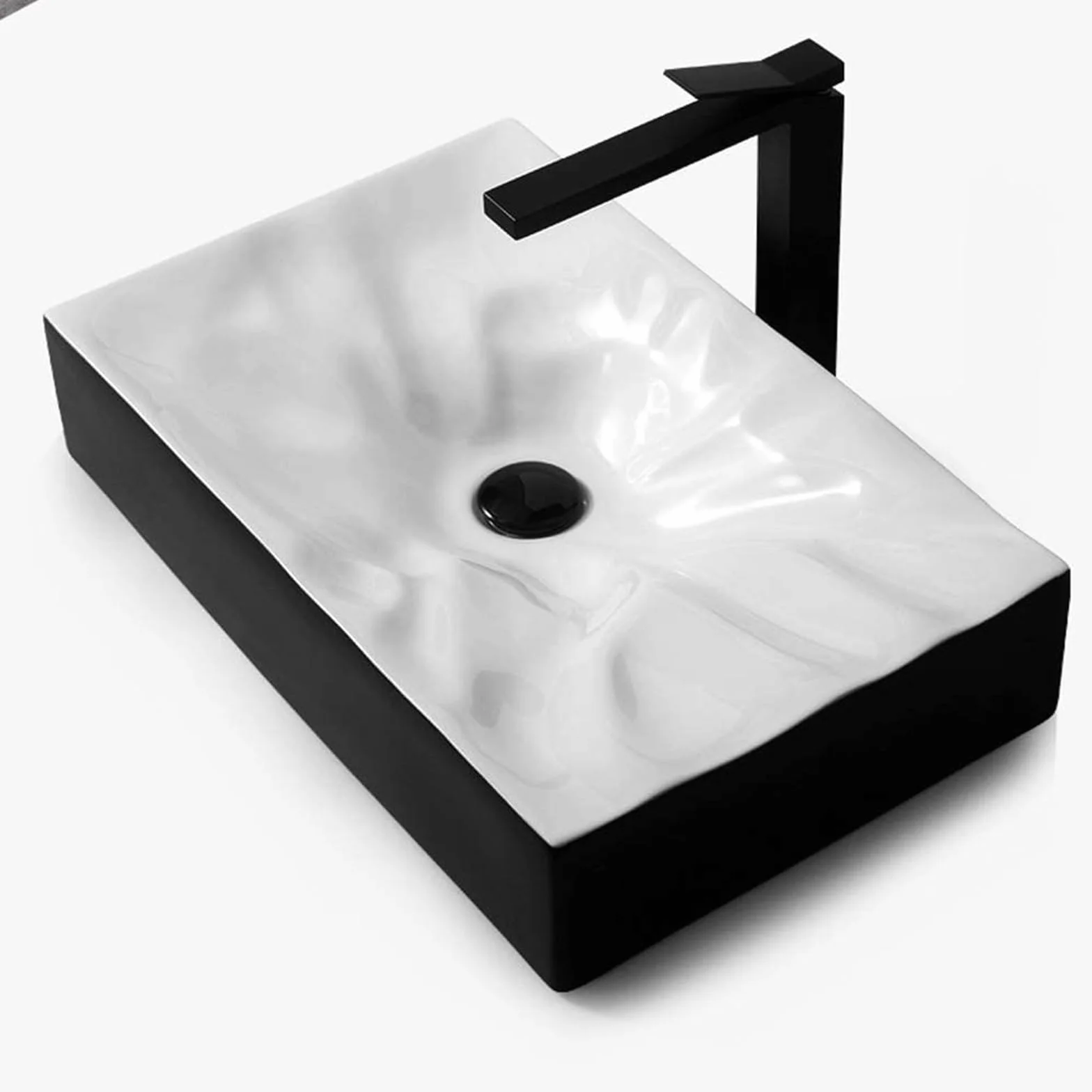 Umywalka Łazienkowa Ceramiczna, Umywalka Łazienkowa Ceramiczna, Umywalka Nablatowa Prostokątna, Bez Otworu Przelewowego, Artystyczna Umywalka Nablatowa Do Łazienki,White
