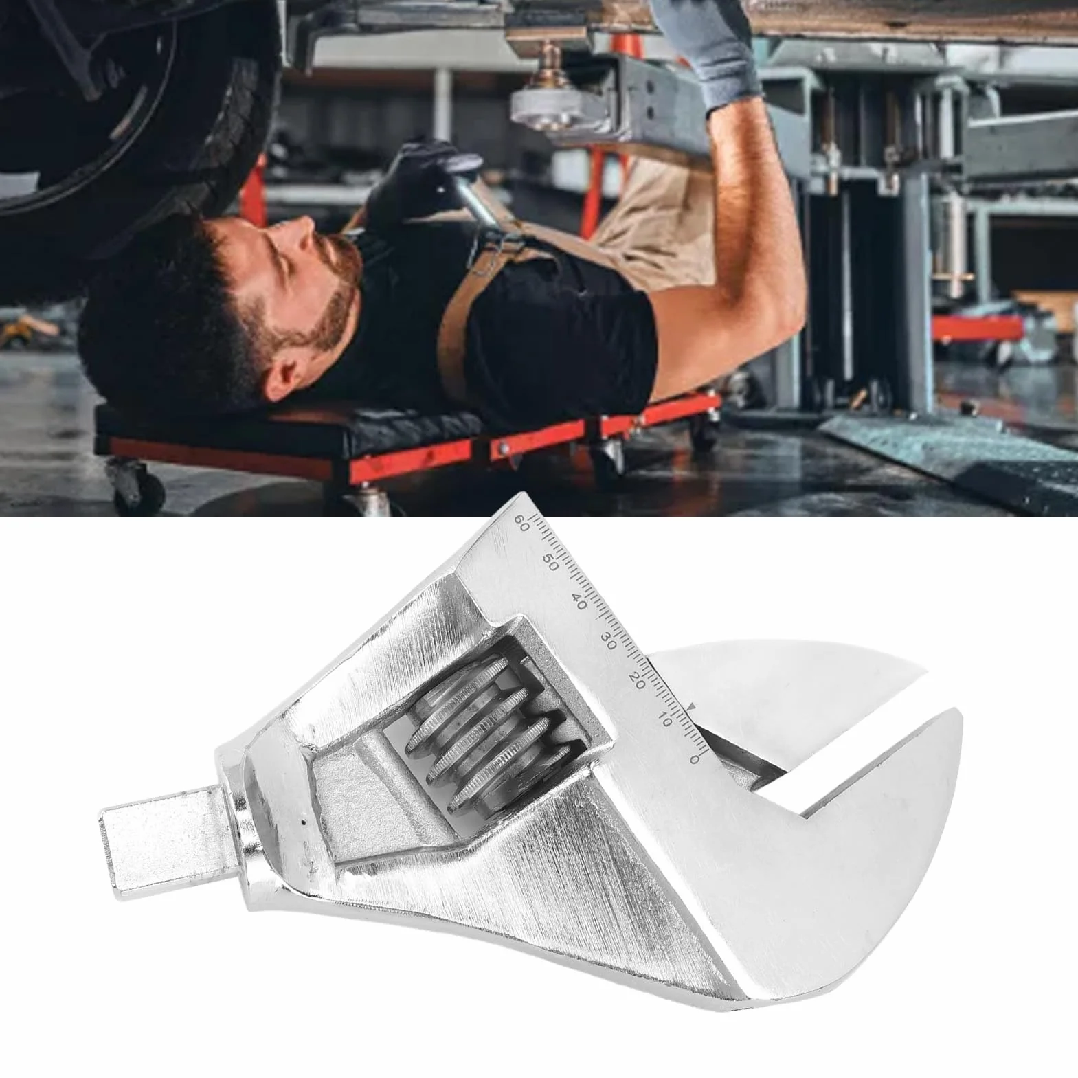 Głowica wymienna klucza Duży otwór Regulowana głowica klucza skrętnego Stal chromowo-wanadowa dla profesjonalnych mechaników Entuzjaści majsterkowania 14x18mm Port kwadratowy (0–57 mm / 0–2,2 cala)
