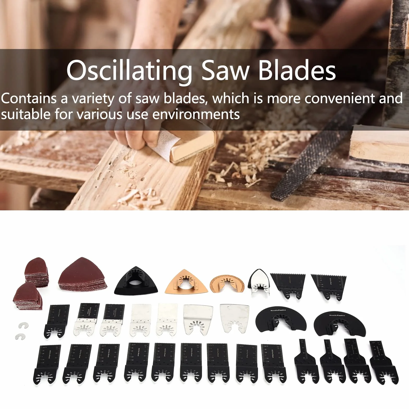 Oscyling Tool Blades Zestaw Wysokie Węglowe Stalowe Oscyling Multitool Blades Zestaw do drewna metalowego