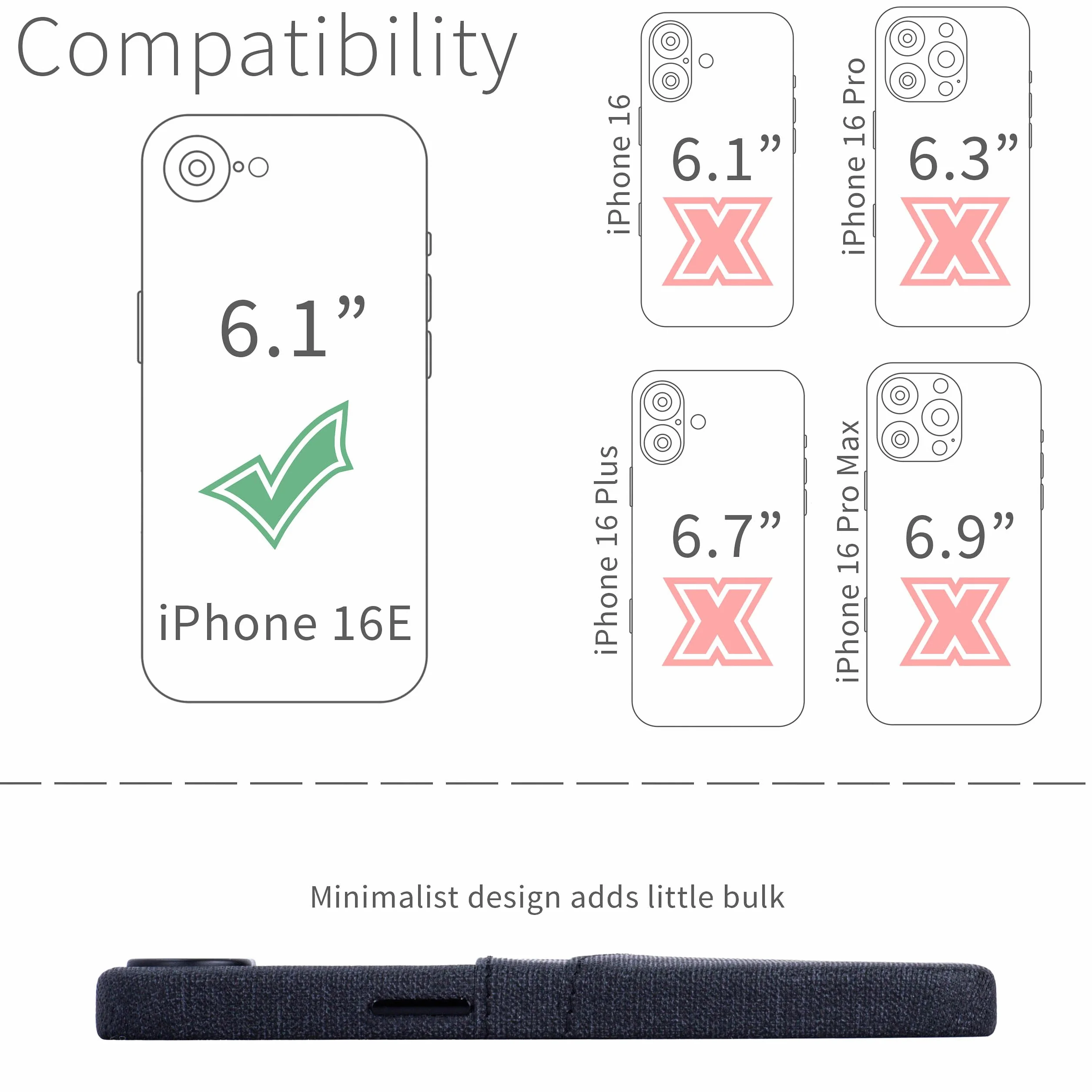 Dockem Etui na iPhone 17e iPhone 16e z Wbudowaną Metalową Płytką Mocowania Magnetycznego 2 Kieszenie M2 Luxe Etui Portfel Skóra Syntetyczna Płótno Węglowa Czerń