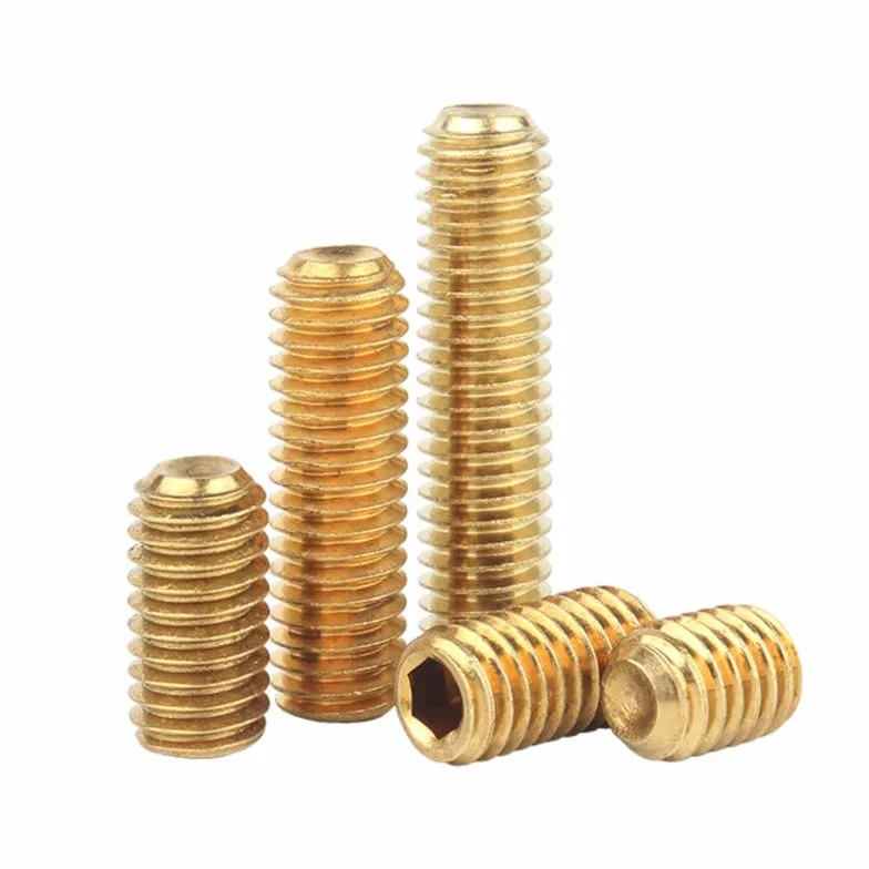M2 x 4mm 50 Pcs Nasadka gniazda Śruby dociskowe Mosiądz Gniazdo sześciokątne Wkręty Bezgłowy Allen Pokrętło