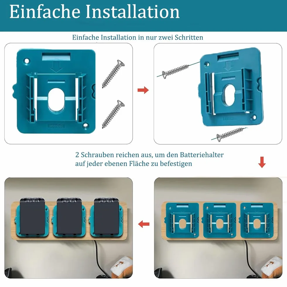Uchwyt do akumulatora Bosch/Makita 18V ścienny BL1860 BL1850 BL1840 BL1830 5 sztuk