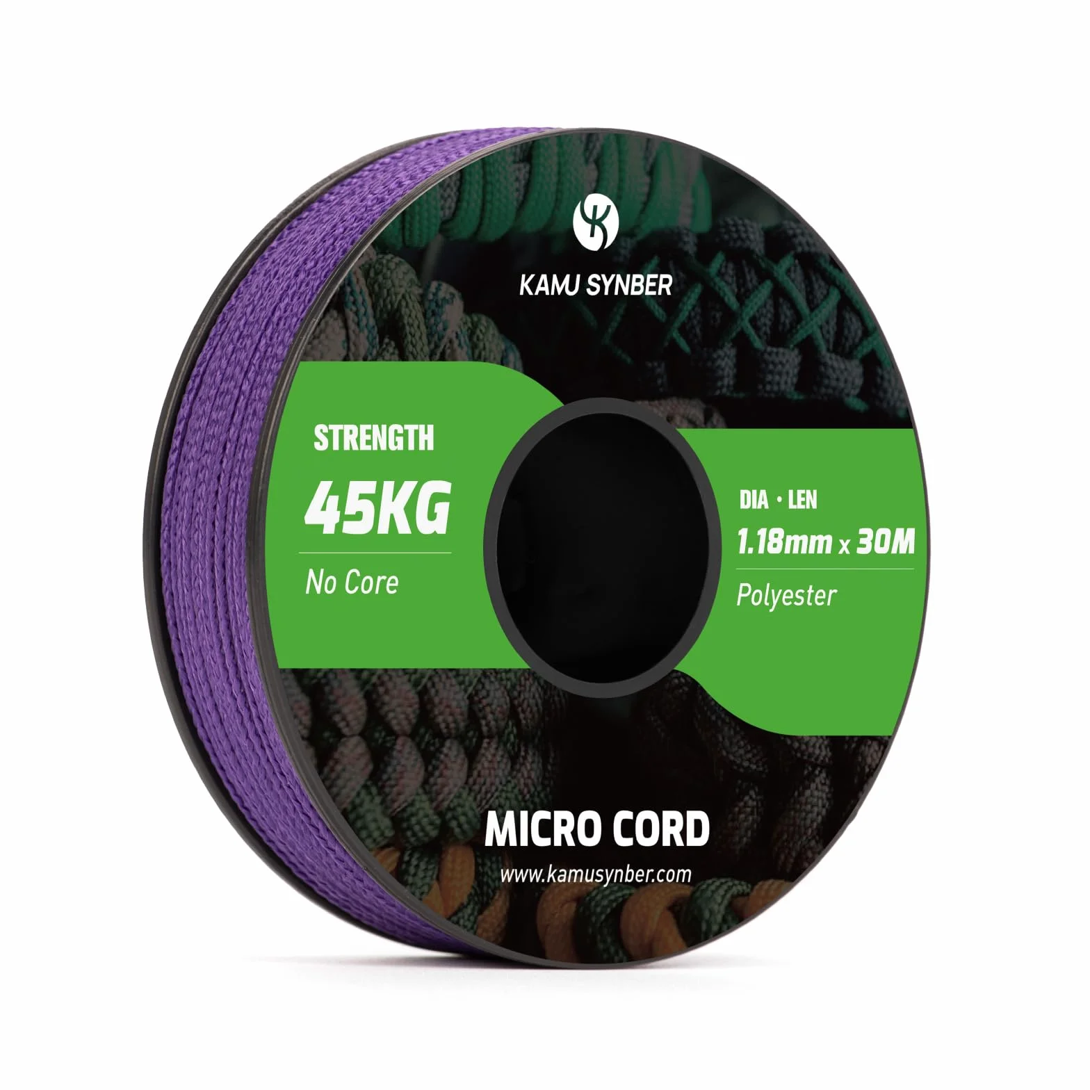 Mikro Sznurek 1.18mm Paracord Pleciony Linka 30m Szpula do Bransoletek, Biżuteria, Rzemiosło | Wsparcie 45kg | Fioletowy