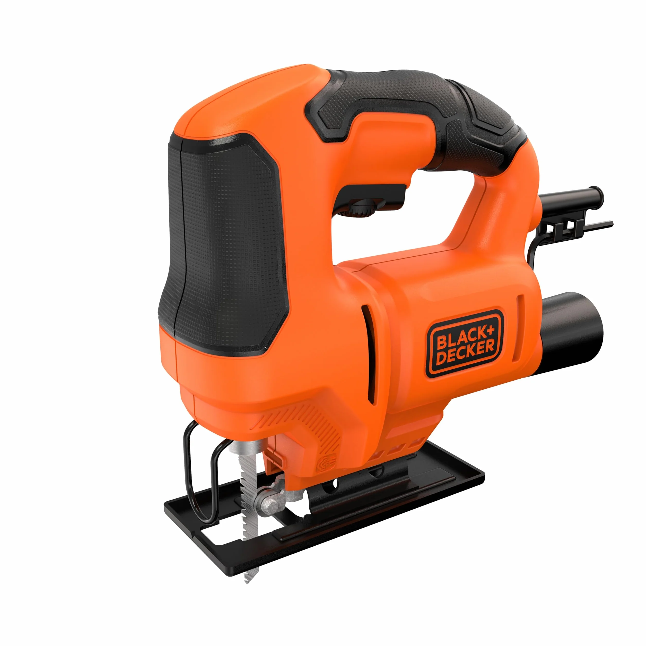 BLACK+DECKER Wyrzynarka 400W, kompaktowa i ergonomiczna konstrukcja, beznarzędziowa wymiana ostrza, cięcie skosem 0-45º, przyjmuje ostrza typu "T", prędkość 0-3 000 cpm - BES603-QS