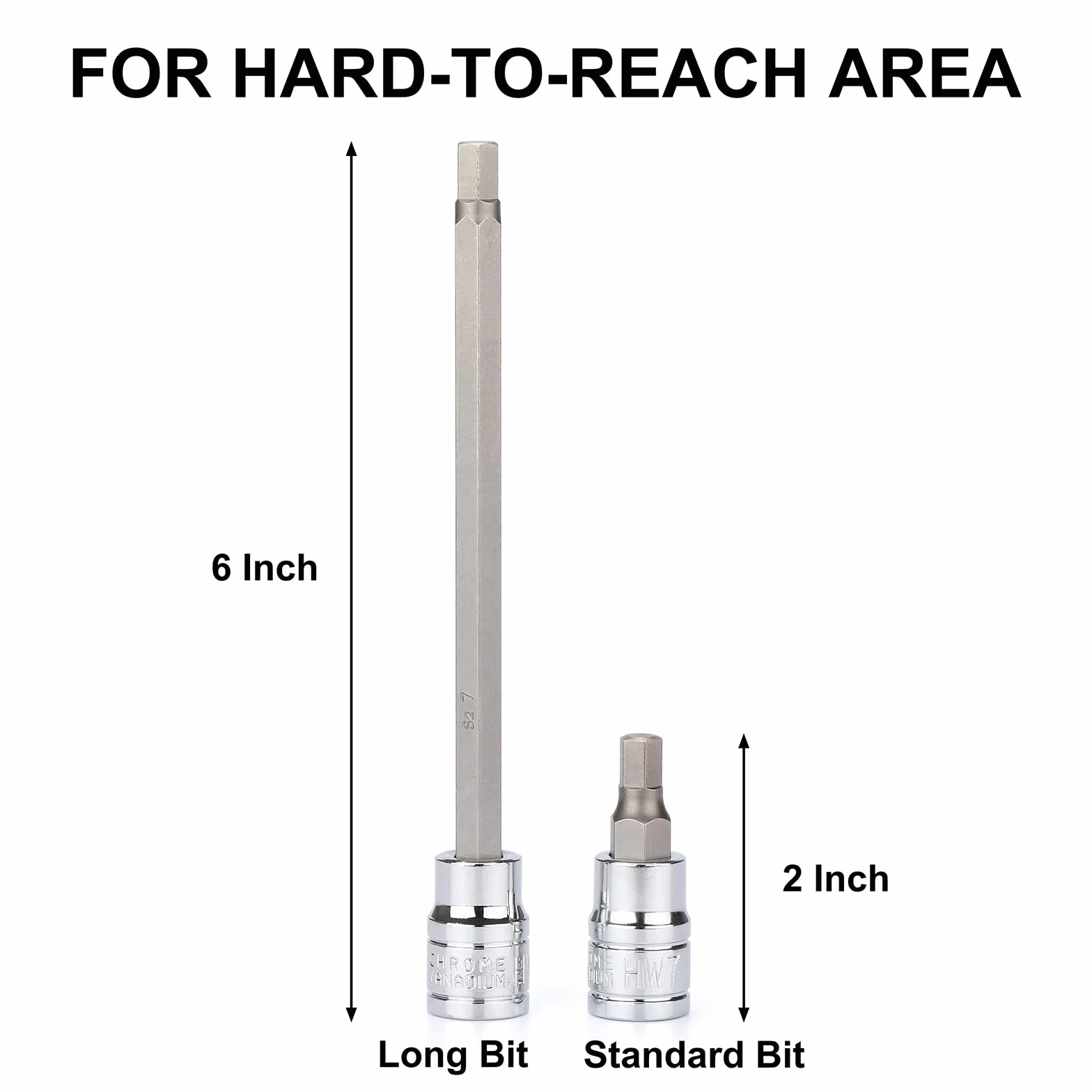Mayouko Zestaw nasadek sześciokątnych 3/8", S2&CR-V, SAE, 10 sztuk, 1/16" - 1/2"
