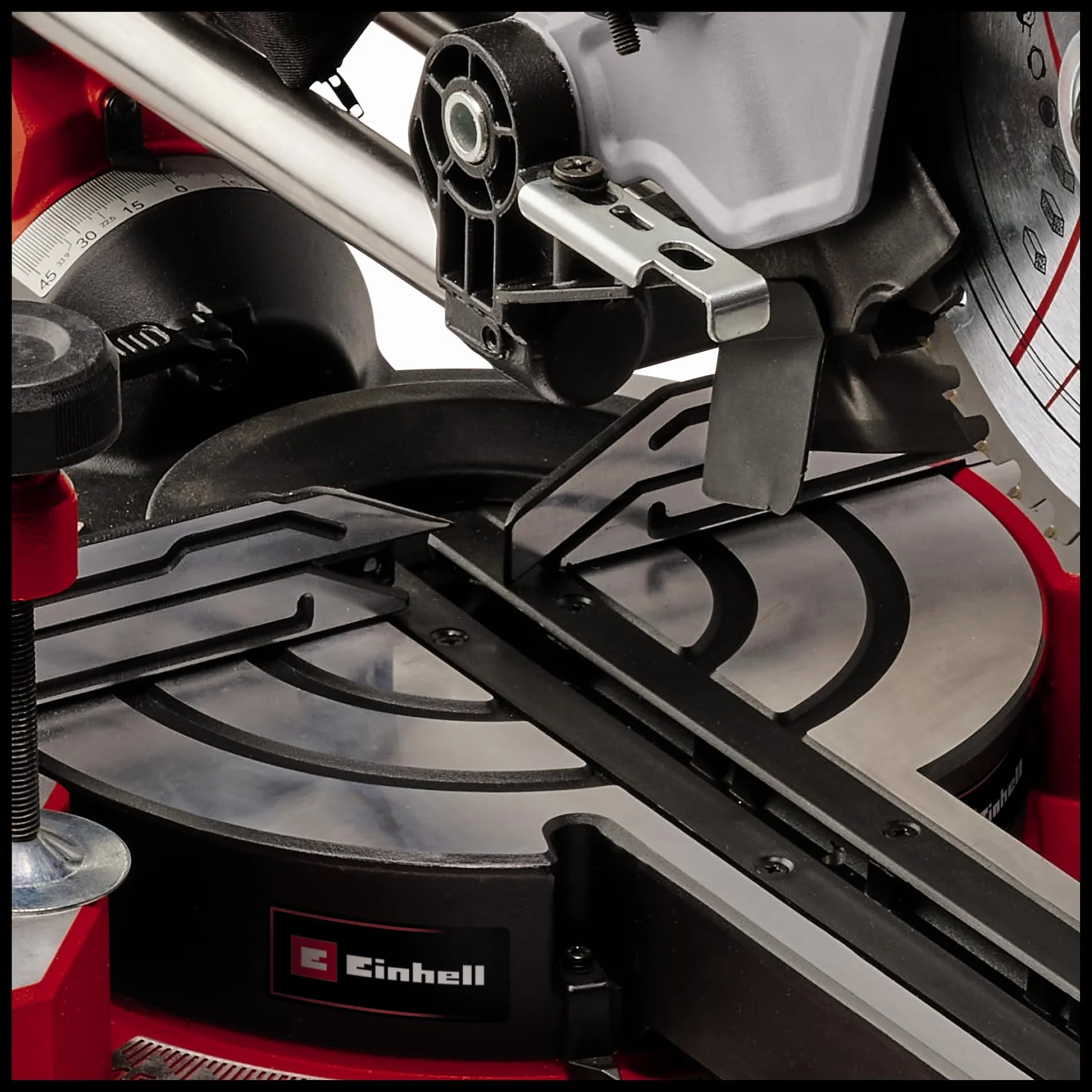 Einhell Piła promieniowa TE-SM 8 L Dual (1800 W, Ø 216 mm, szerokość cięcia 305 mm, głębokość cięcia 65 mm, linia cięcia laserowa, głowica piły odchylanej po obu stronach)