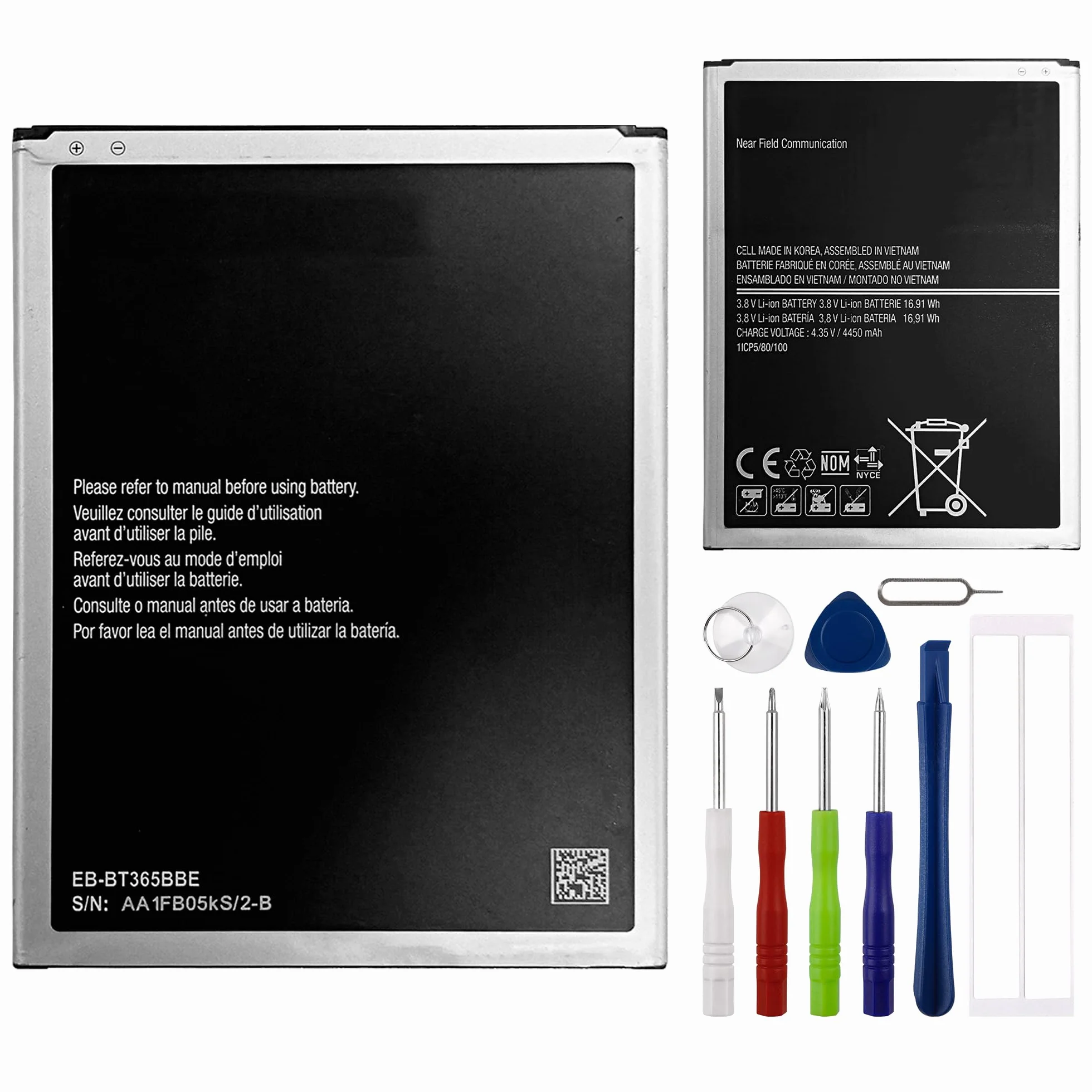 EB-BT365BBE/EB-BT365BBC akumulator zastępczy 4450 mAh/3,8 V kompatybilny z Samsung Galaxy Tab Active SM-T390N SM-T390 T395 T365 T360 z narzędziami