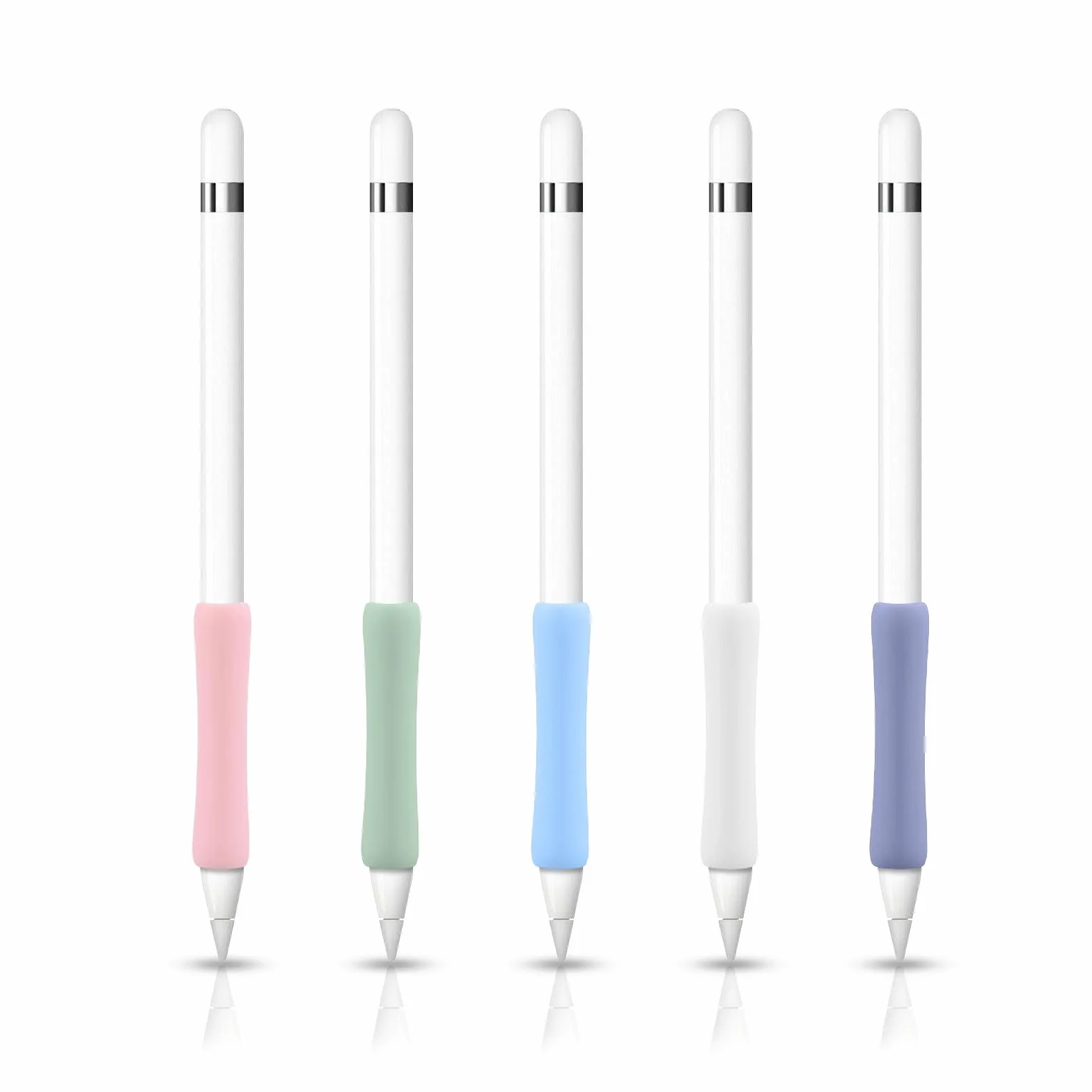 5szt Uchwyty do Apple Pencil 1st 2nd / Apple Pen USB C, 6 x 1,3cm Wielokolorowe Silikonowa Oslona Kompatybilna z iPadem Stylus Pencil (5 Kolorów)