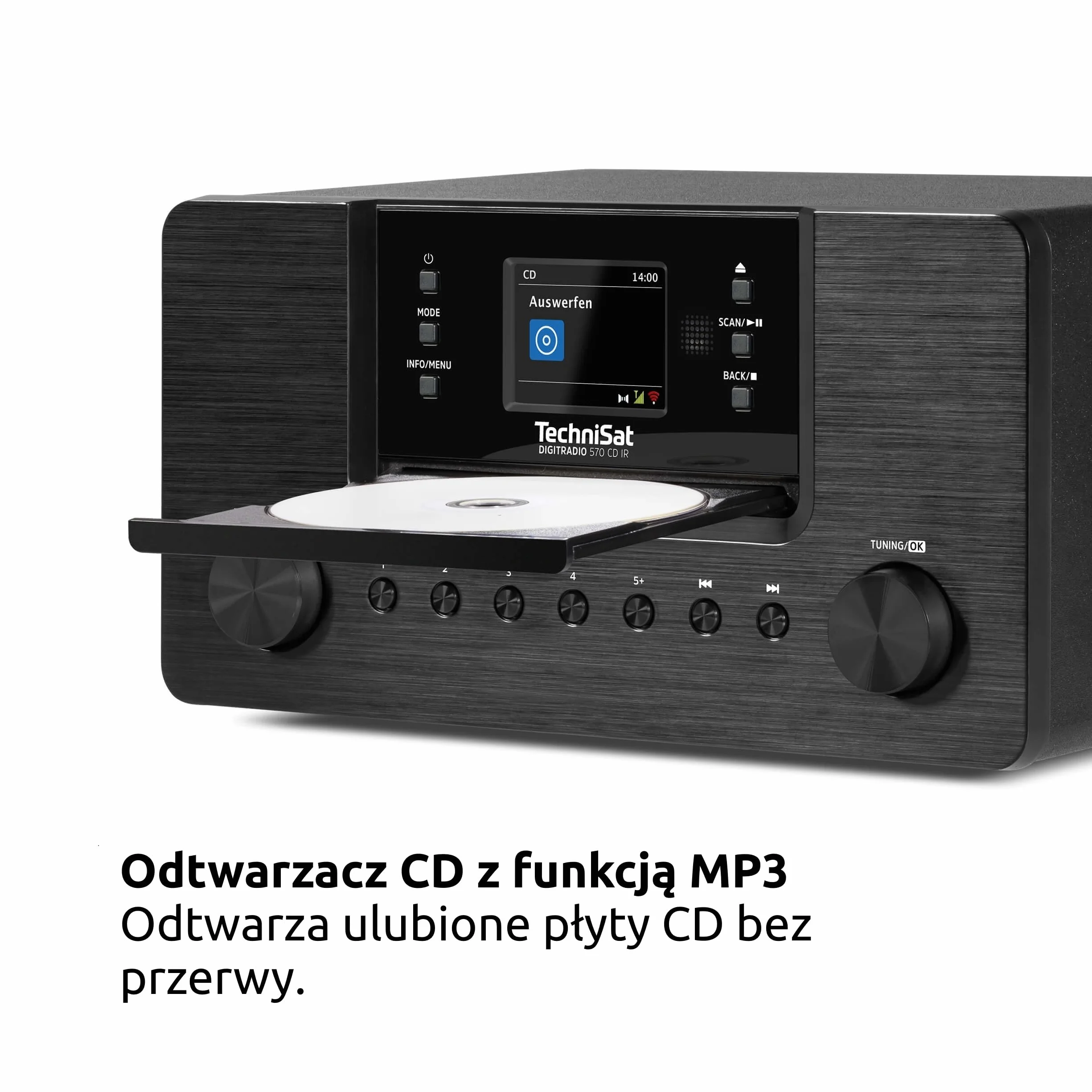 Technisat 0000/3953 Radio Internetowe DAB+, Czarny, 21.7 x 29.1 x 14.5 cm