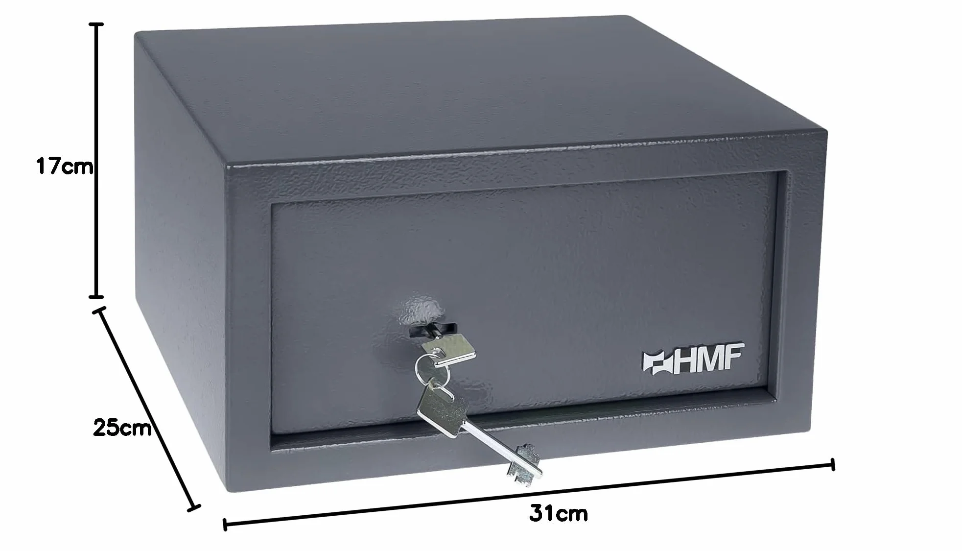 HMF 49217-11 Sejf meblowy z zamkiem dwubrodowym, 31 x 17 x 25 cm, antracyt