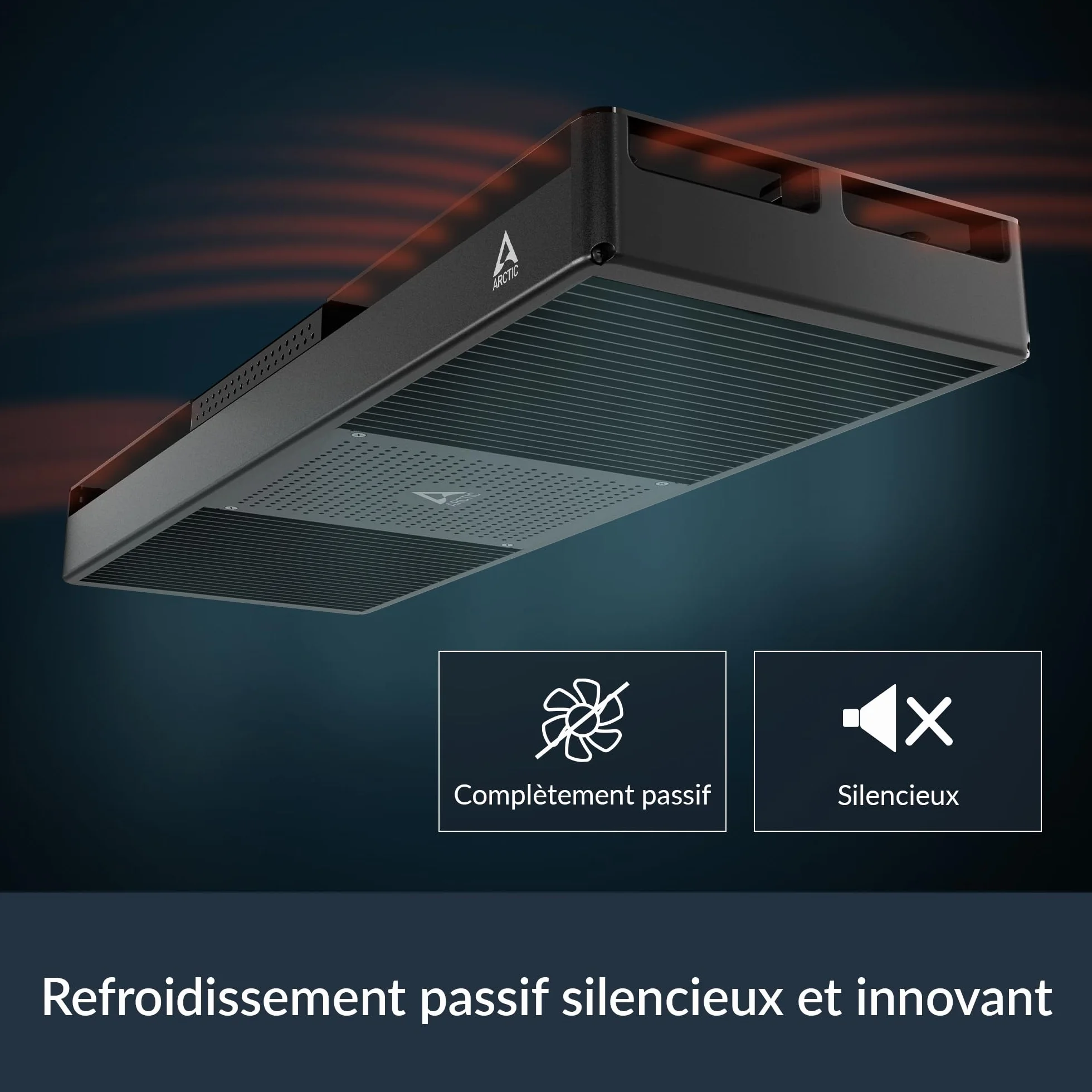 ARCTIC Senza 5700G - Pasywnie chłodzony, cichy komputer stacjonarny do montażu pod stołem, Windows 11 Home, AMD Ryzen 7 5700G, 8 Cores, 3,80–4,60GHz, 32 GB DDR4 RAM, 1 TB M.2 SSD, 2.5G LAN, USB 3.2
