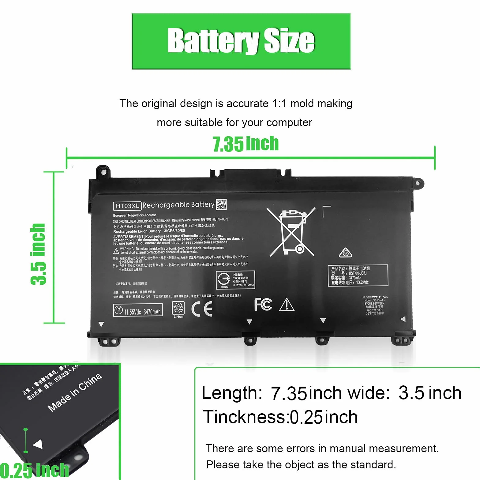 Bateria HT03XL do HP Pavilion 15-CS 15-DA 15-DB 17-CA 17-BY