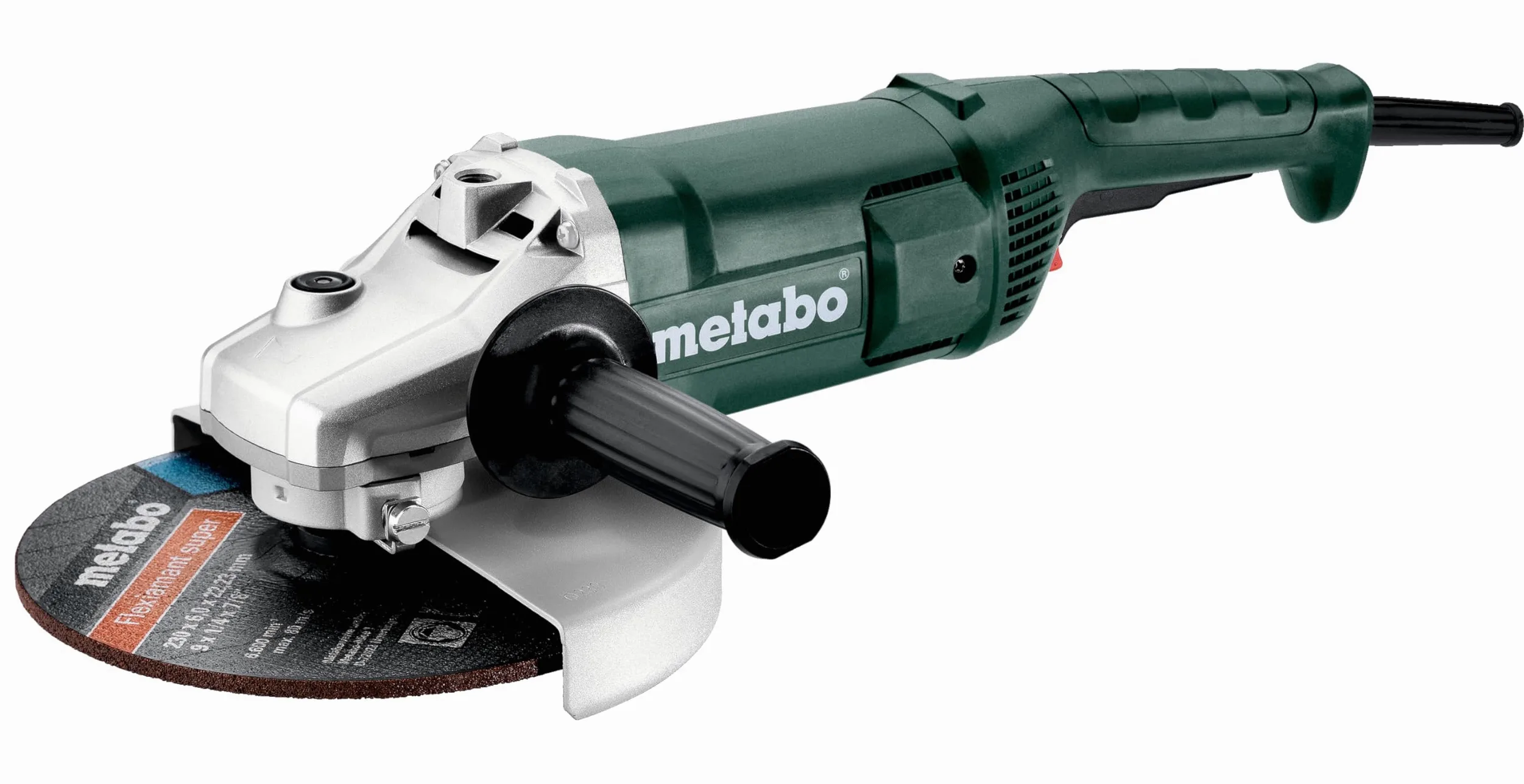 Metabo Szlifierka kątowa WE 2000-230 z łagodnym rozruchem i ochroną przed ponownym uruchomieniem, średnica tarczy 230 mm, 2000 W, kabel 4 m, bez tarczy, w kartonie (606432000)