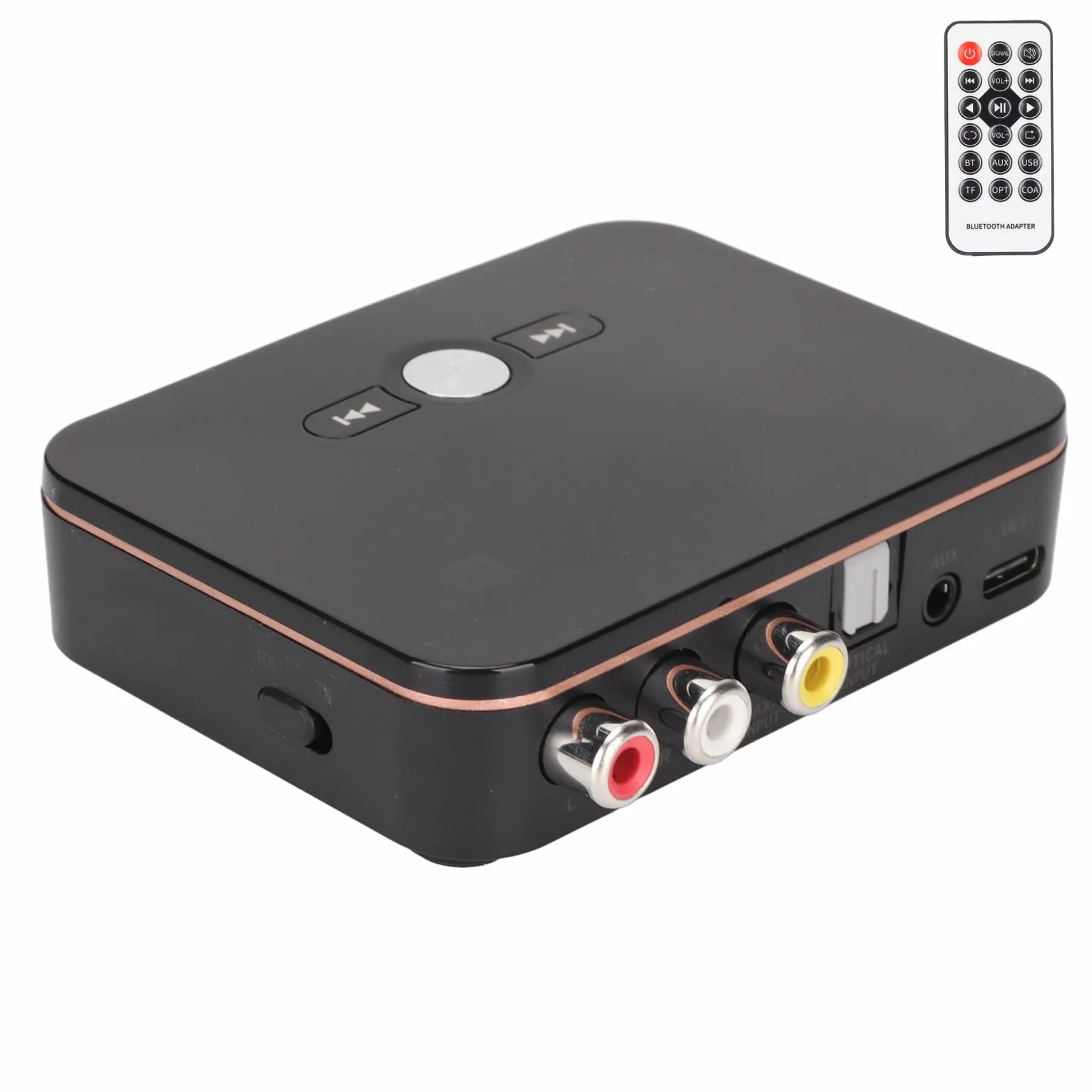 ciciglow Odbiornik Bluetooth M8 5.0, cyfrowy wyświetlacz, adapter Bluetooth z niskim opóźnieniem, wbudowany akumulator 500 mAh, cyfrowe włókno szklane, koaksjalny, ulepszenie funkcji NFC