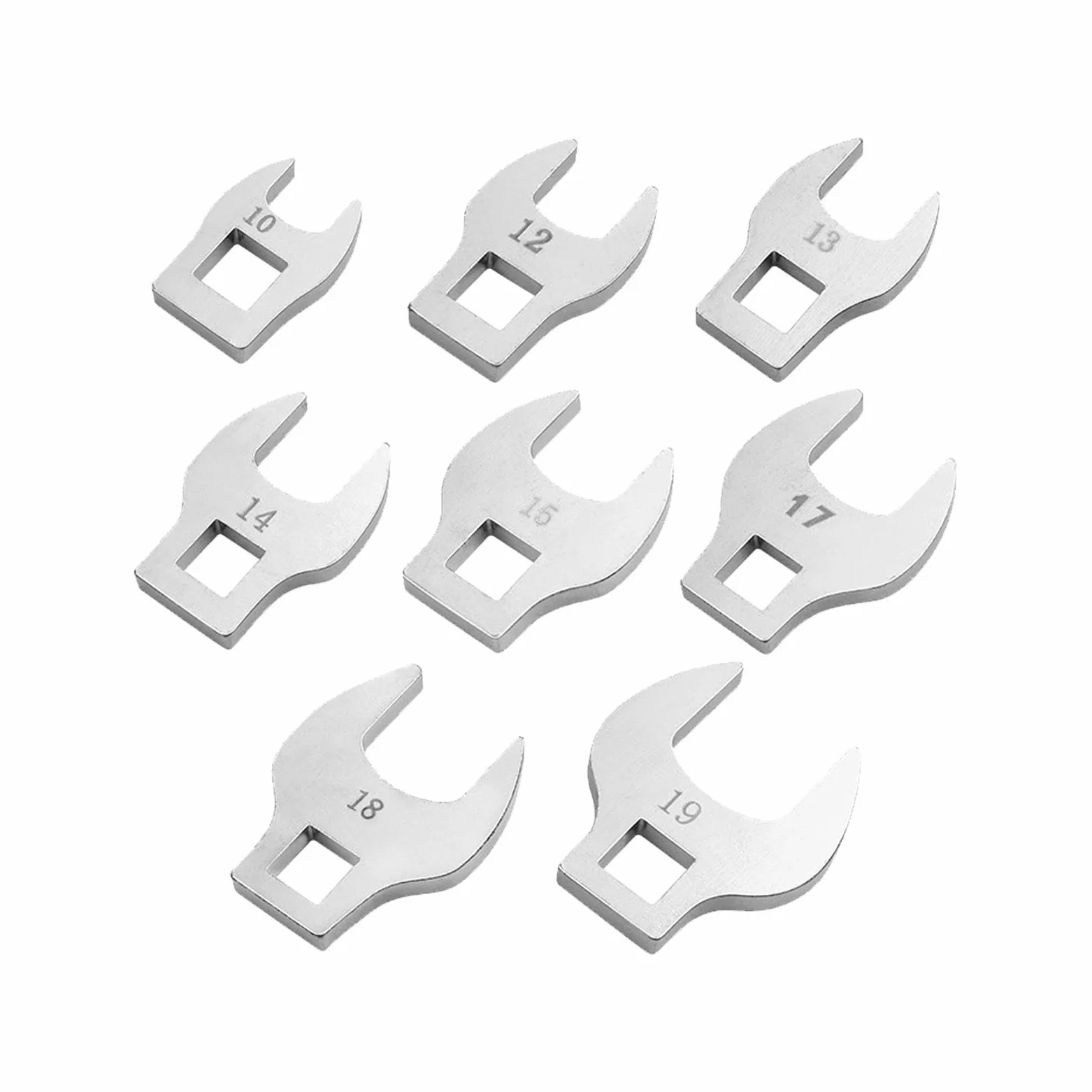 Klucz nastawny ze stali nierdzewnej, klucze nastawne szczękowe, zestaw kluczy płasko-oczkowych 8x 3/8" z napędem, płaskich, narzędzie ręczne, stal wysokowęglowa, profesjonalny 10 do 19 mm