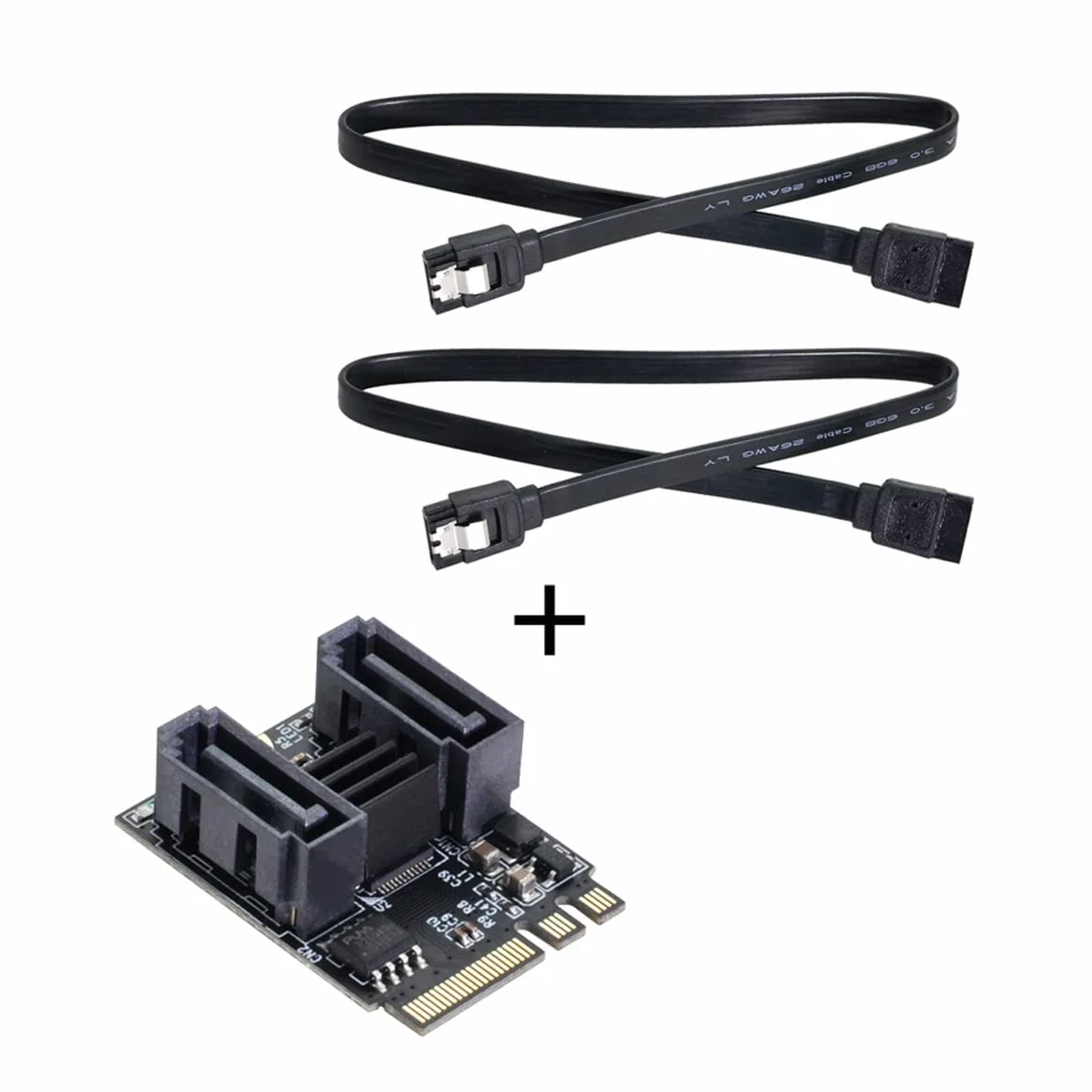 Klucz NGFF A+E PCI Express na SATA 3.0 6 Gb/s podwójny port adapter JMB582 2230