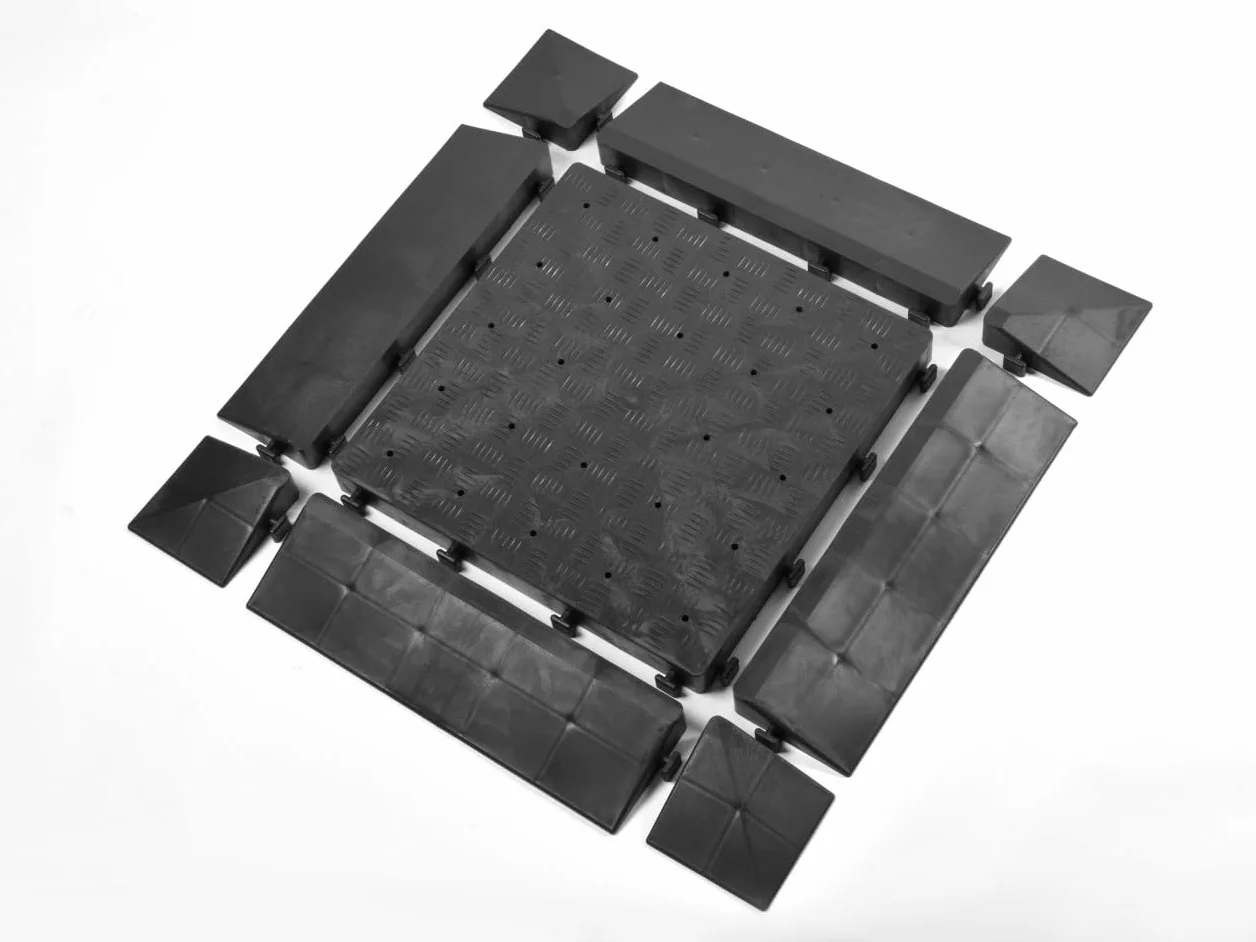 Easy Floor Podłoże do namiotu, płyty podłogowe z tworzywa sztucznego, 50 x 50 x 5 cm, 4 szt. (1 m²)