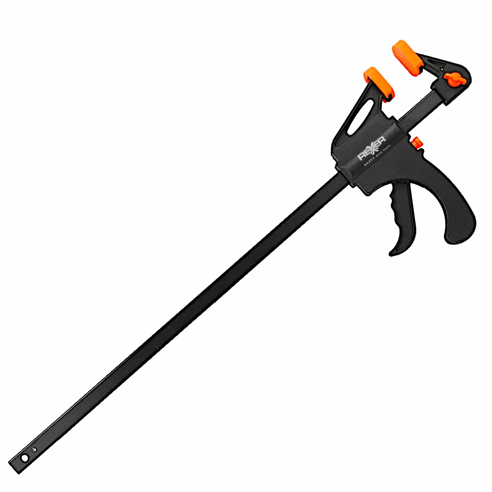 Rexxer zestaw 4 zacisków jednoręcznych i zacisków szybkomocujących do zaciskania i napinania 600 mm x 63 mm | zaciski śrubowe do prac z drewna, rzemiosła | rozpiętość szczęki: 600 mm