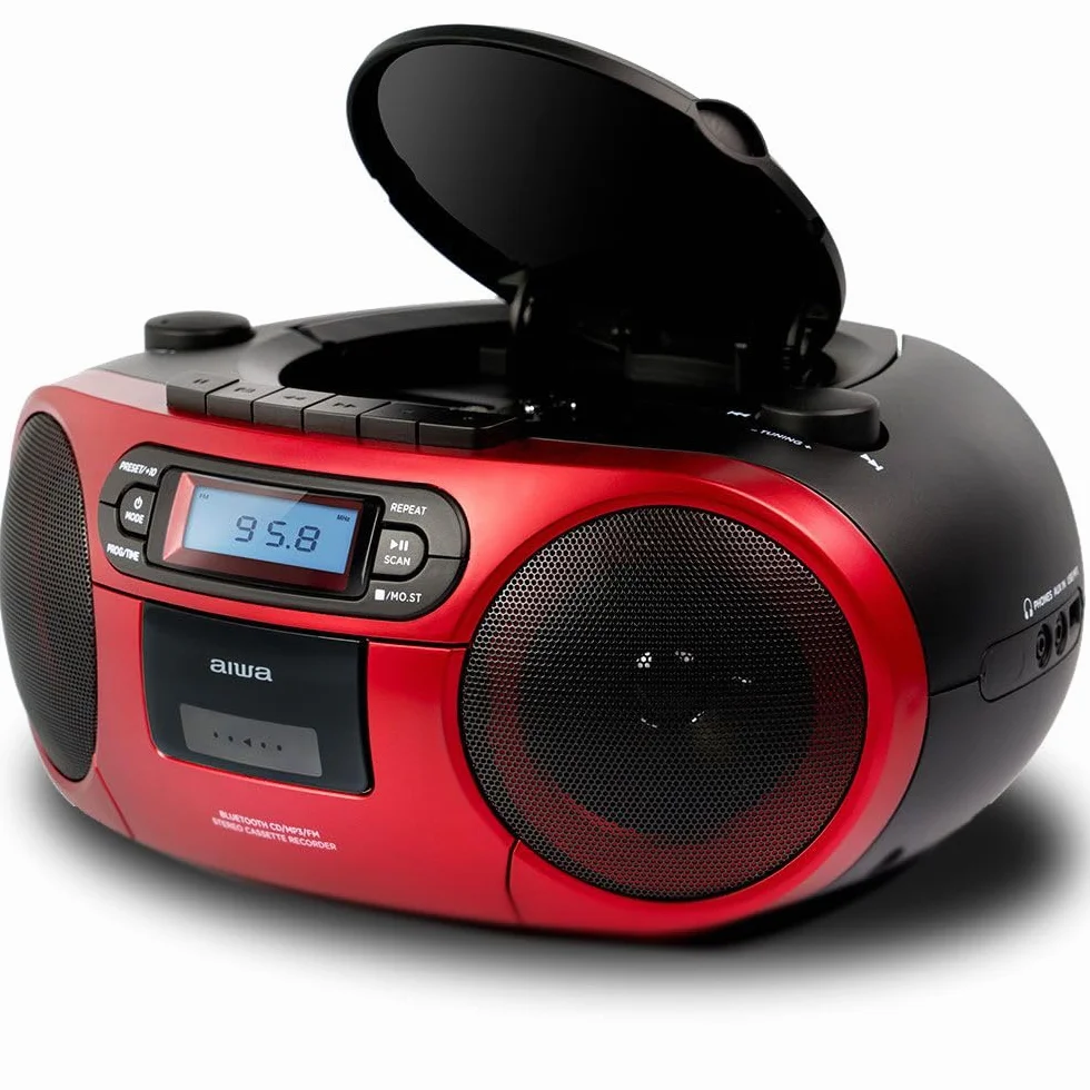 BOOMBOX RADIOODTWARZACZ KASETOWY, CD, USB, BLUETOOTH - AIWA BBTC-550RD