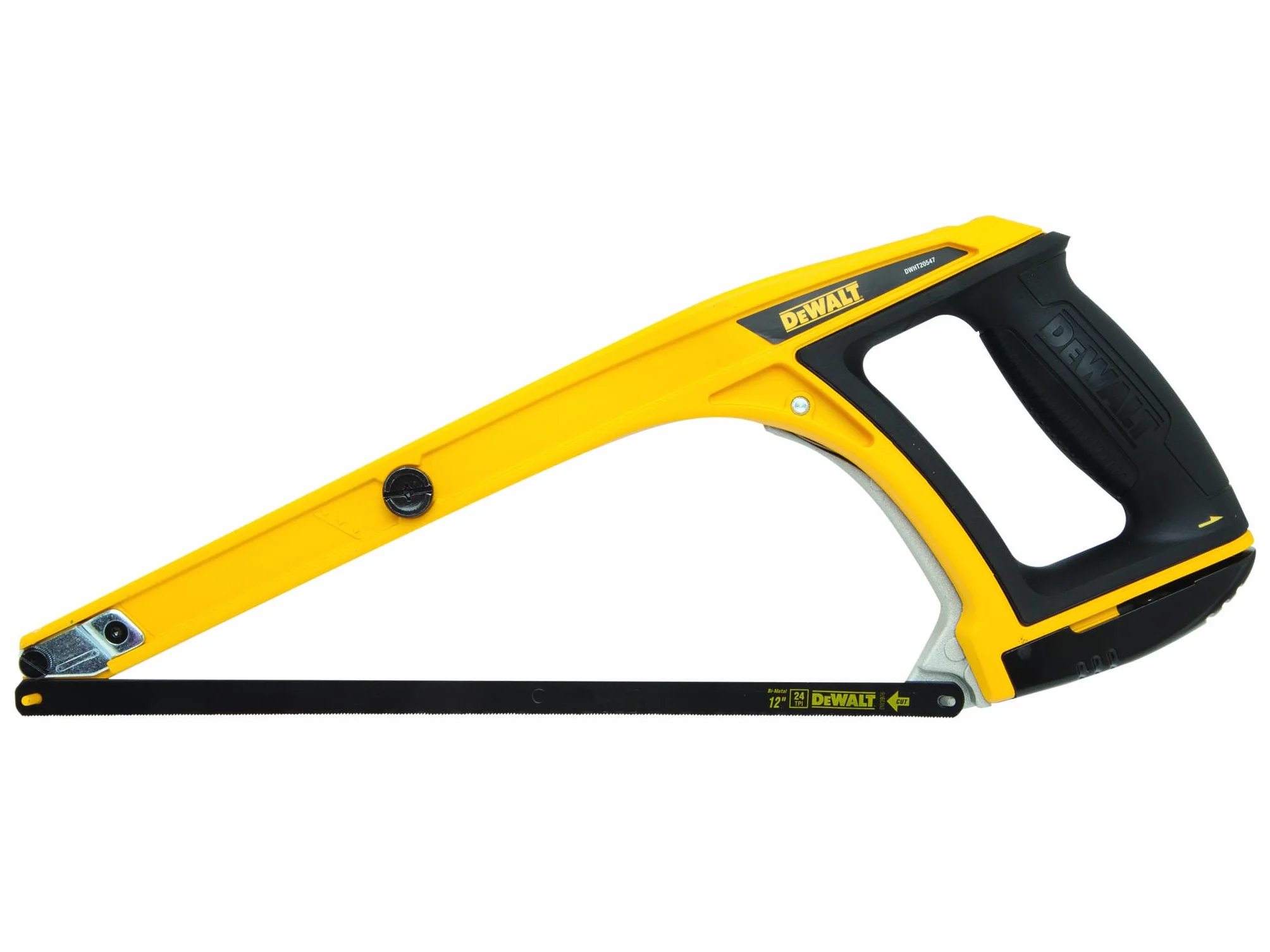 DeWALT Piła do metalu 5 w 1 300 mm 30,5 cm wysokie napięcie bezpiecznie utrzymuje ostrze do 150 kg ostrze można ustawić na 45 lub 90 stopni dla standardowych lub równych cięć piła do metalu przedni