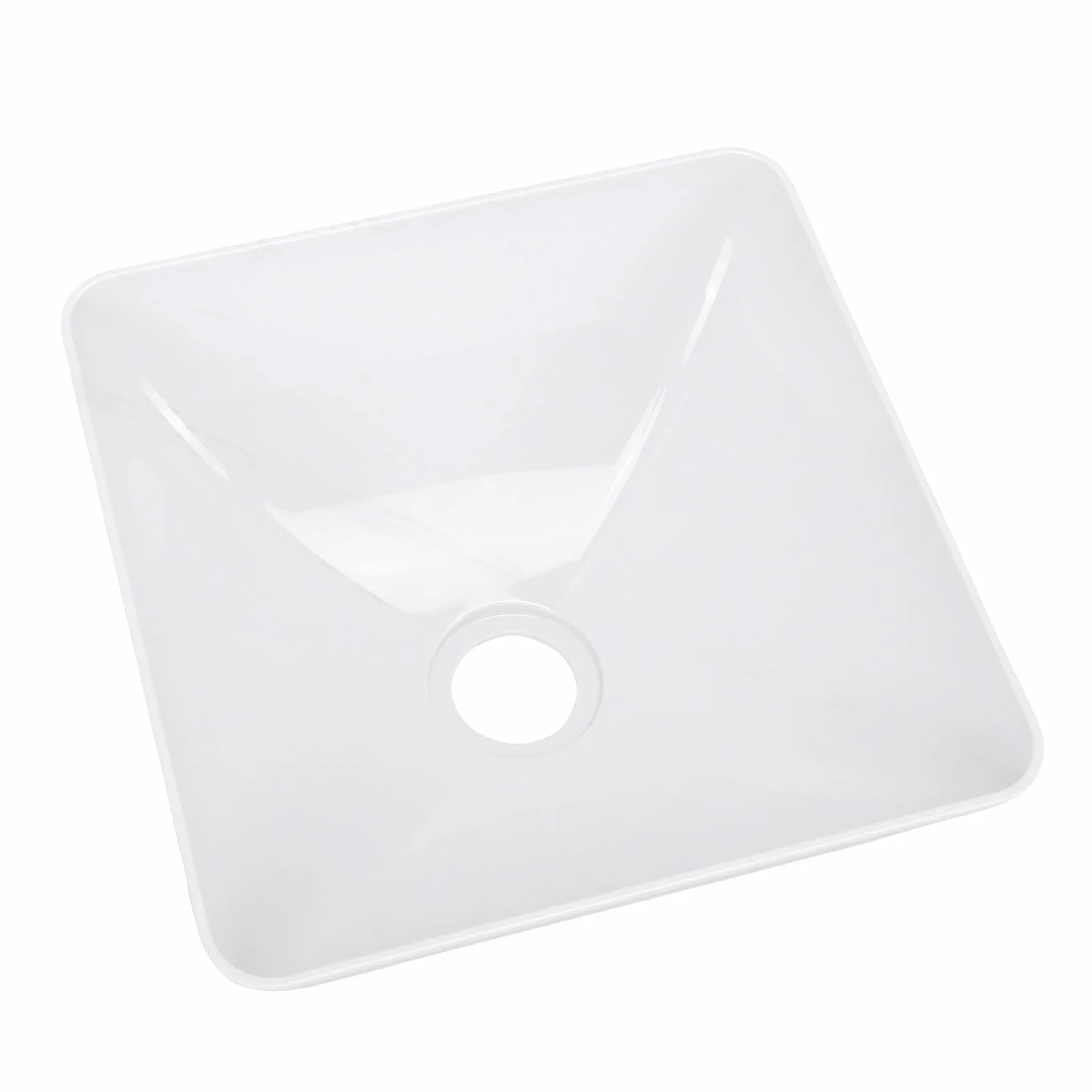 Akrylowa Umywalka do łazienki do Pojazdu Kempingowego, Kwadratowy Zlew Kuchenny Pojazdu Kempingowego 11,3 X 11,3 X 5,6 Cala, Wpuszczany Uchwyt Blatu, Otwór Odpływowy 50 Mm, oszczędność