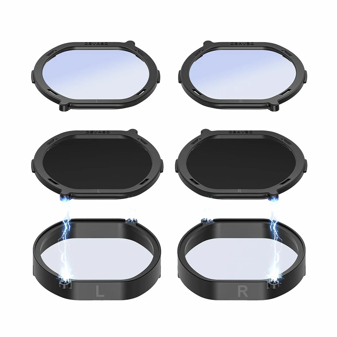 Soczewki z recepturą VR do obiektywu PS VR2, krótkowzroczność okularów antyrefleksyjnych, szybko rozkładana ramka ochronna do zestawu części PSVR2