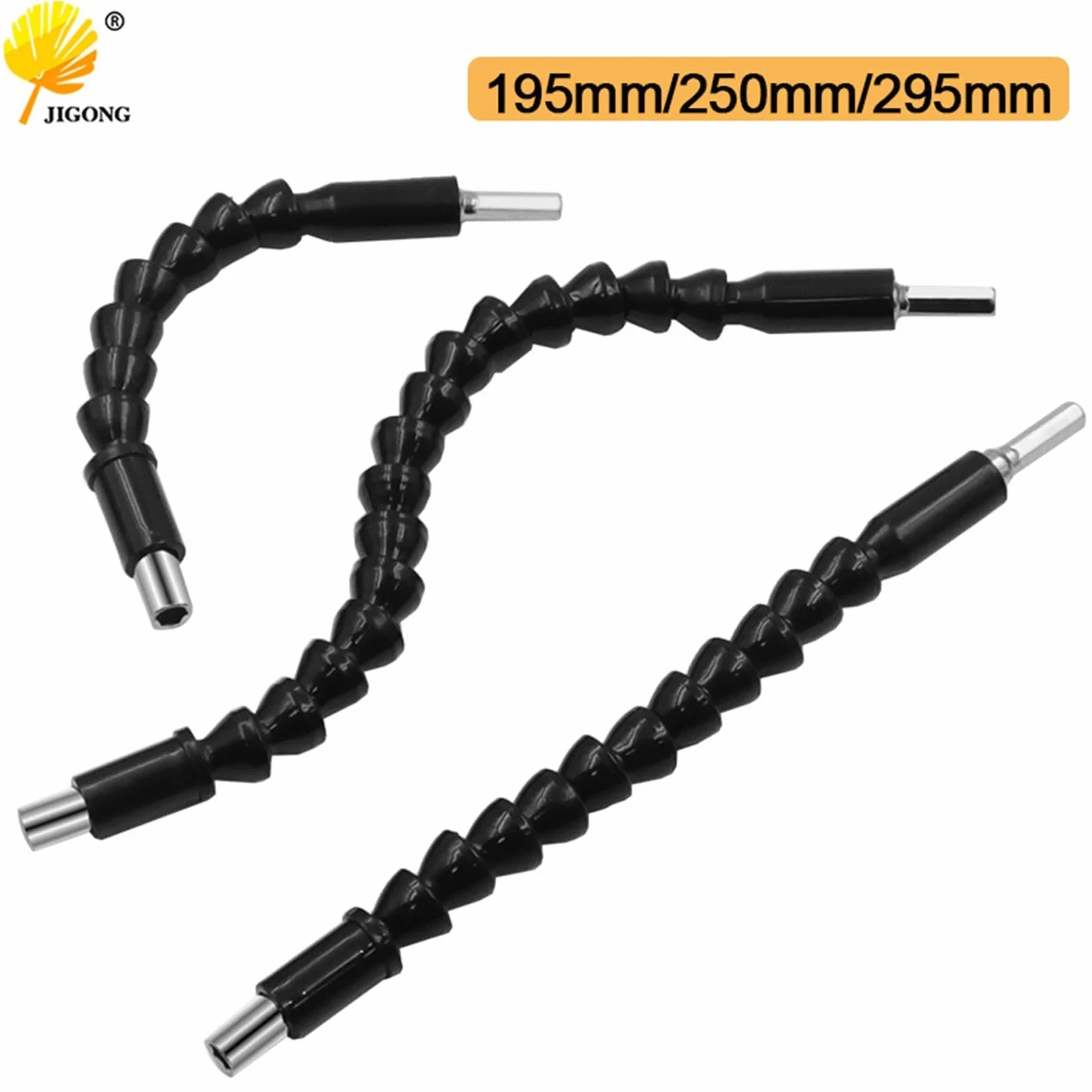 Elastyczne wiertło Elastyczny uchwyt na bity do wkrętaków z przedłużeniem wału do wiertarki elektronicznej 195 mm 250 mm 295 mm(195mm Black)