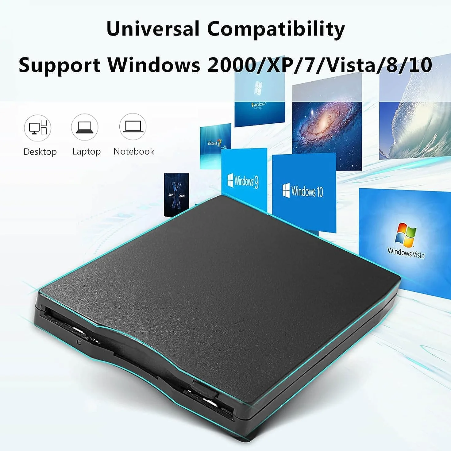 AYNEFY Zewnętrzny dysk USB 3,5-calowy przenośny czytnik dyskietek do 10/7/8/VISTA/XP/ME/2000/SE/98