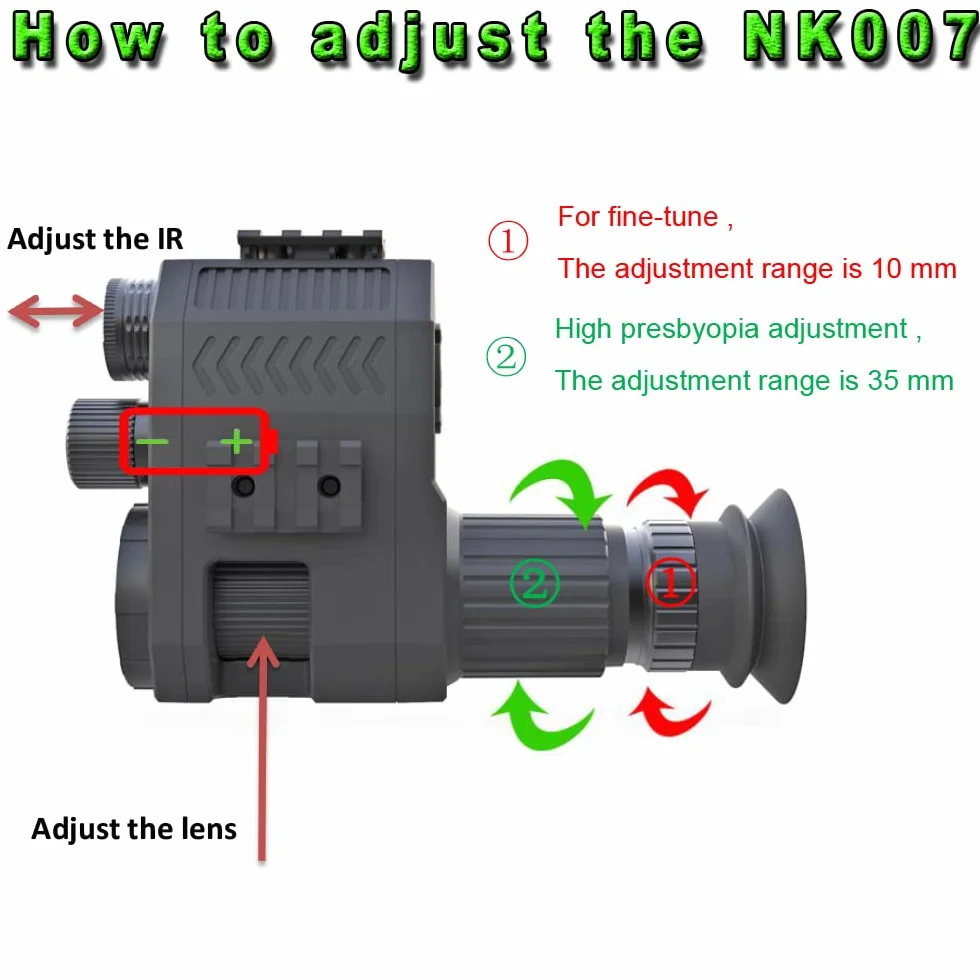 XiaoXIN Cyfrowy luneta noktowizyjna monokular 100-200 m kamera na podczerwień nagrywanie zdjęć wideo