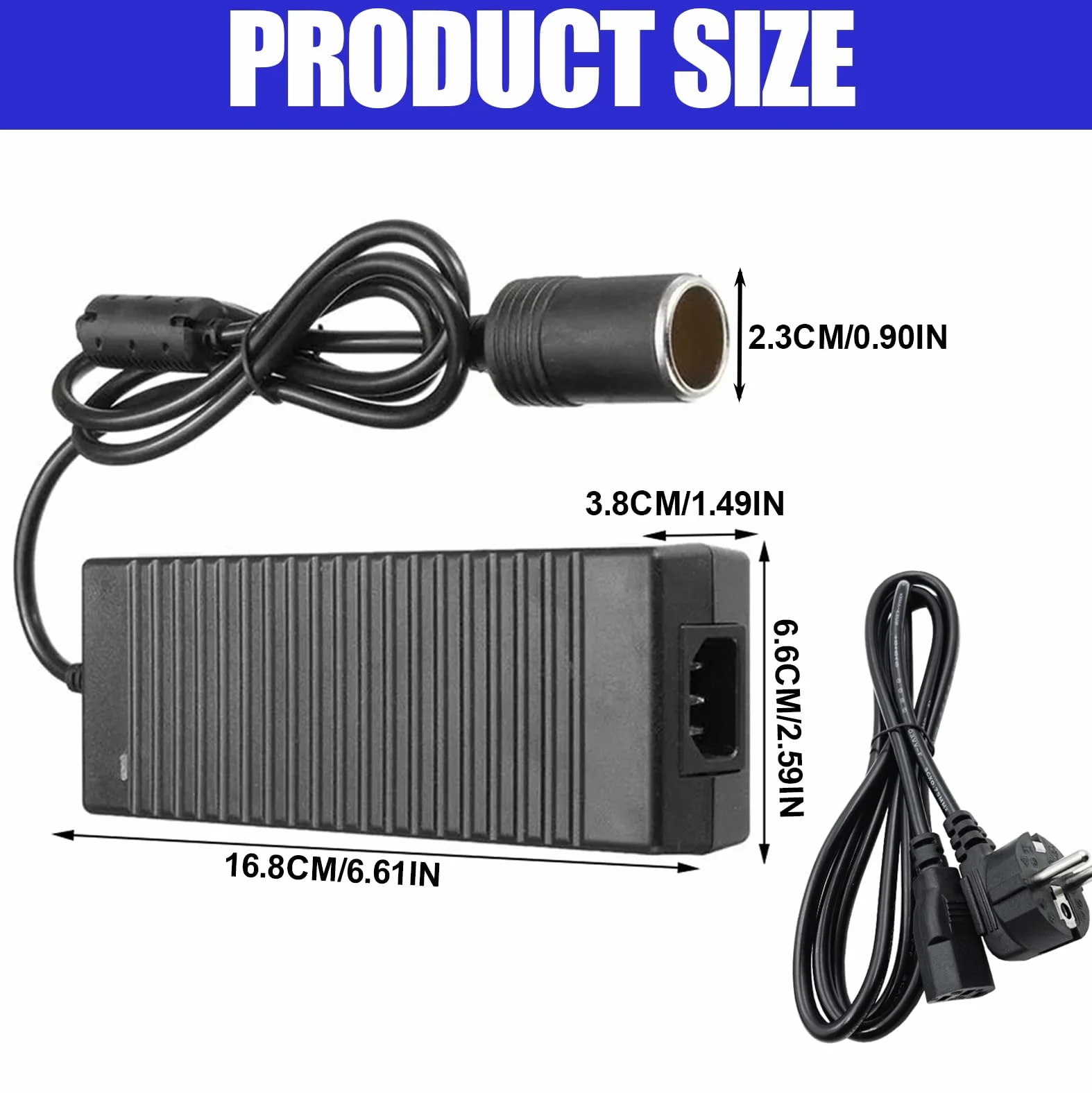 180 W 15 A adapter sieciowy do samochodu, przetwornica napięcia 220 V na 12 V, adapter do gniazda zapalniczki samochodowej do odkurzaczy samochodowych, kompresorów, lodówek (czarny)