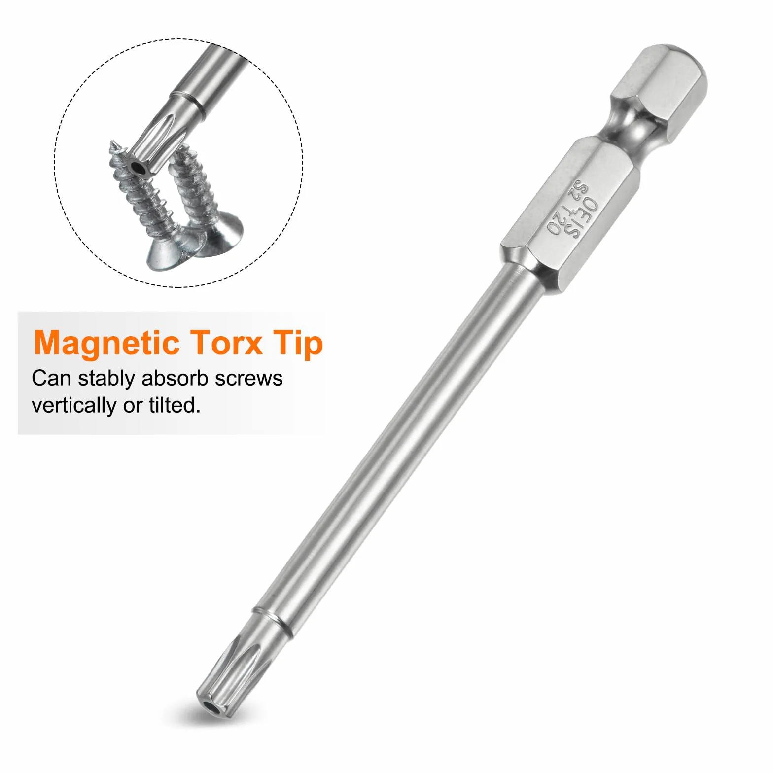QUARKZMAN T20 Torx zestaw bitów 1/4", trzpień sześciokątny, długość 75 mm, stal S2, magnetyczny zestaw bitów, odporne na manipulacje, wkrętaki, bity gwiazdowe z otworem na śruby, wkrętarkę
