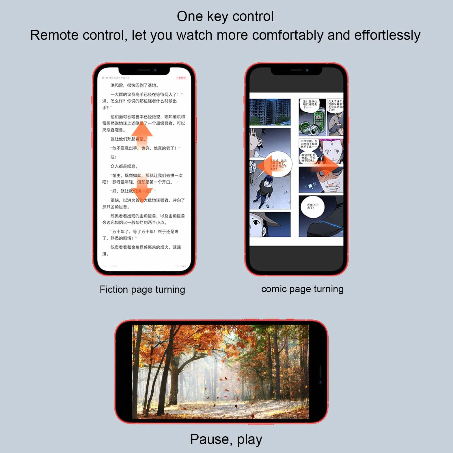 Pilot Zdalnego Sterowania Bluetooth Bezprzewodowy Przewijanie Strony dla iOS Android Czarny