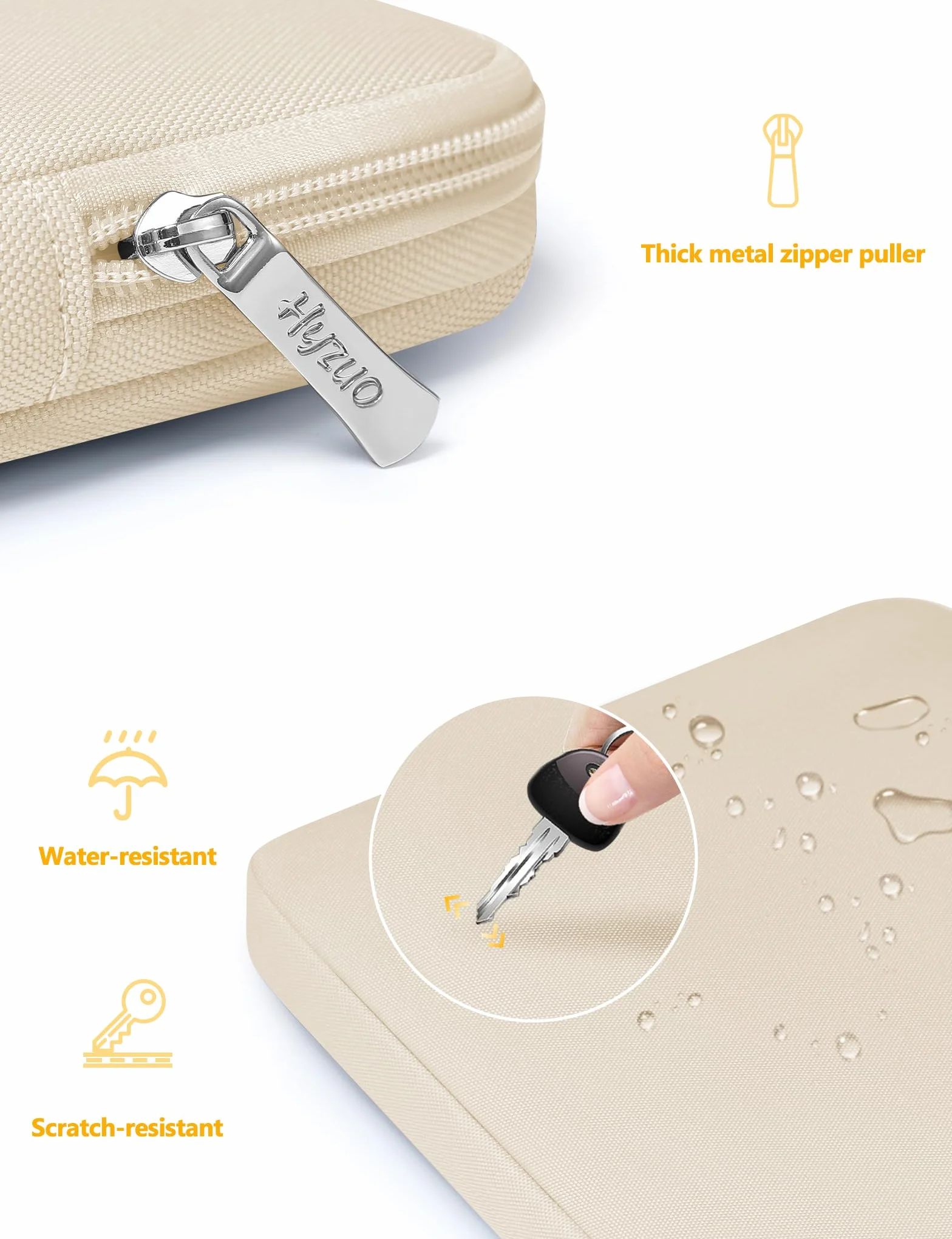 HYZUO 13 Cali Etui na Laptopa MacBook Air 13 M5/M4/M3/M2/M1, MacBook Pro 13 M2/M1, iPad Pro/Air 13, Piasek