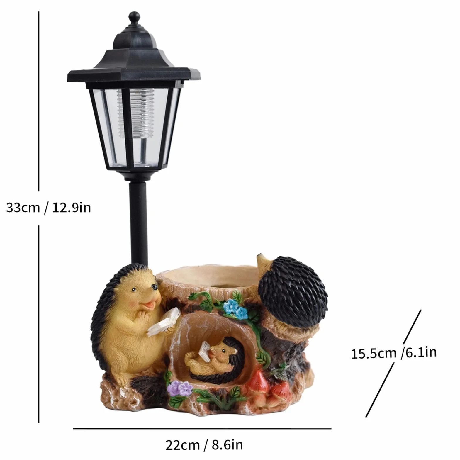 Donica z Lampą Solarną Jeż Dekoracja Jeż Zasilana Energią Słoneczną z | Figura Ogrodowa Jeż Na Zewnątrz, Na Podwórko, Trawnik, Taras, Dziedziniec, Ganek, Na Święto Dziękczynienia, Farmę I