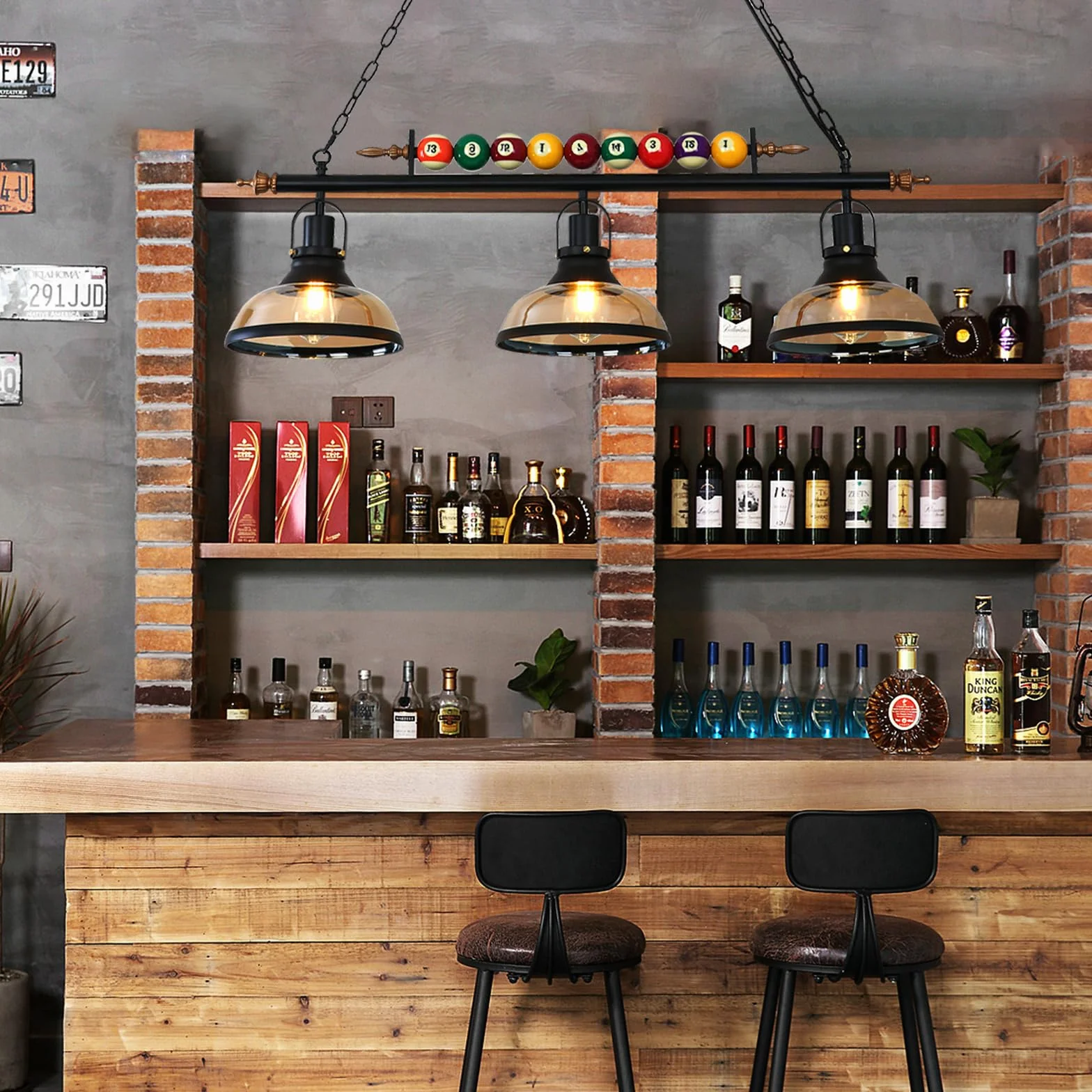 Retro industrialna lampa wisząca, czarna amerykańska kute żelazo snooker bar restauracja styl żyrandol, lampa wisząca na stół bilardowy, stół jadalny, stół wyspowy