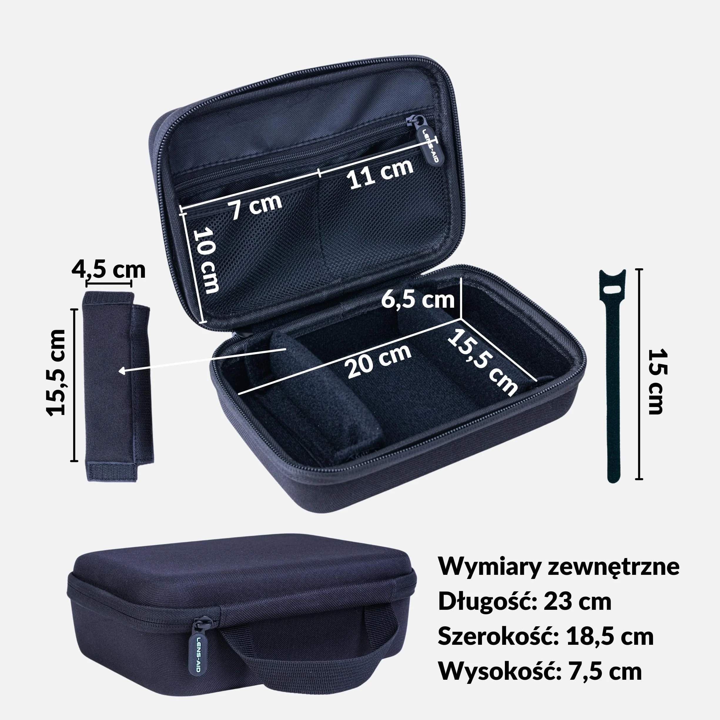 LENS-AID Organizer Case na akcesoria do aparatów fotograficznych, czarny, Hard Case